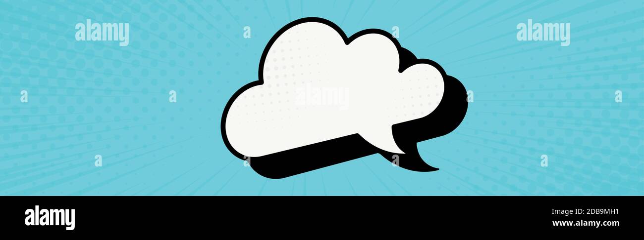 Panoramic blue comic zoom with lines - Vector illustration Stock Vector