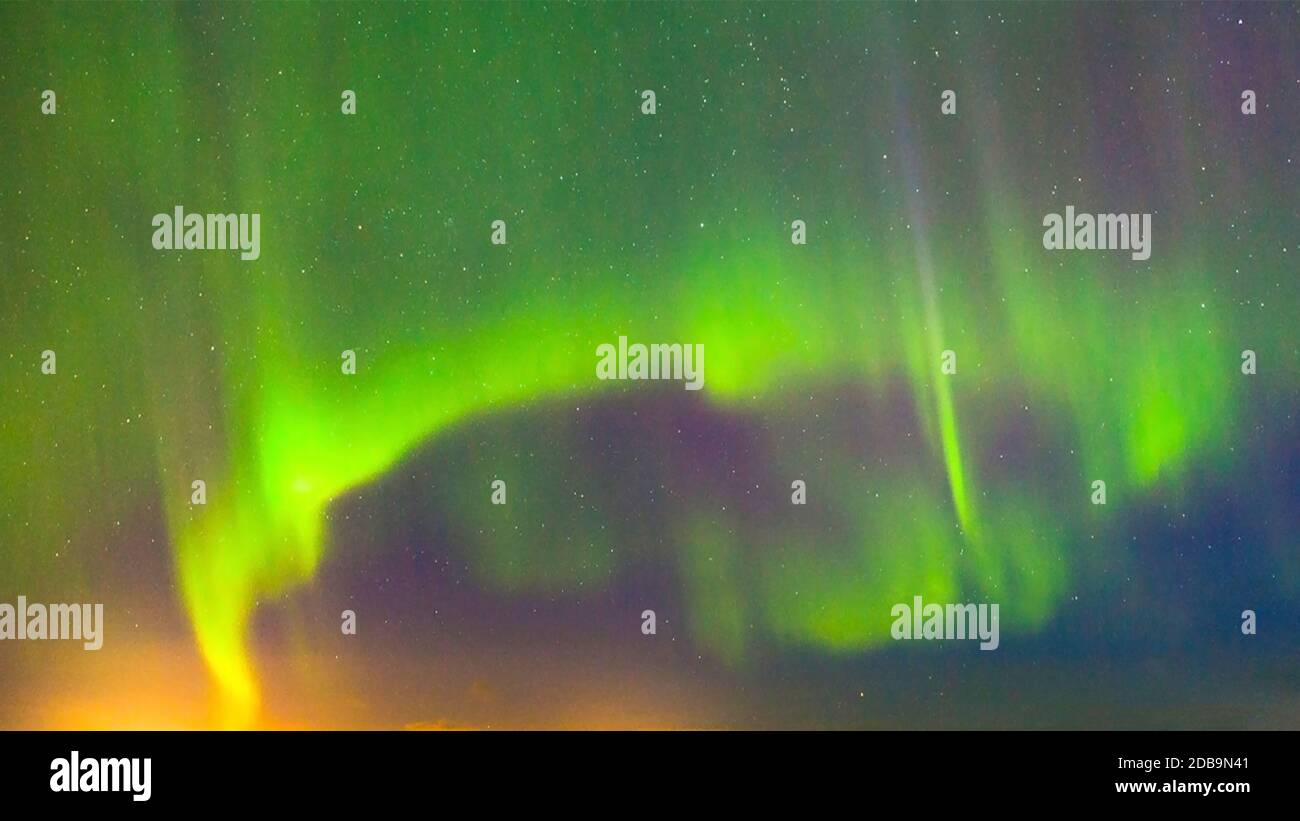 Northern lights in the night sky against a background of stars Stock ...