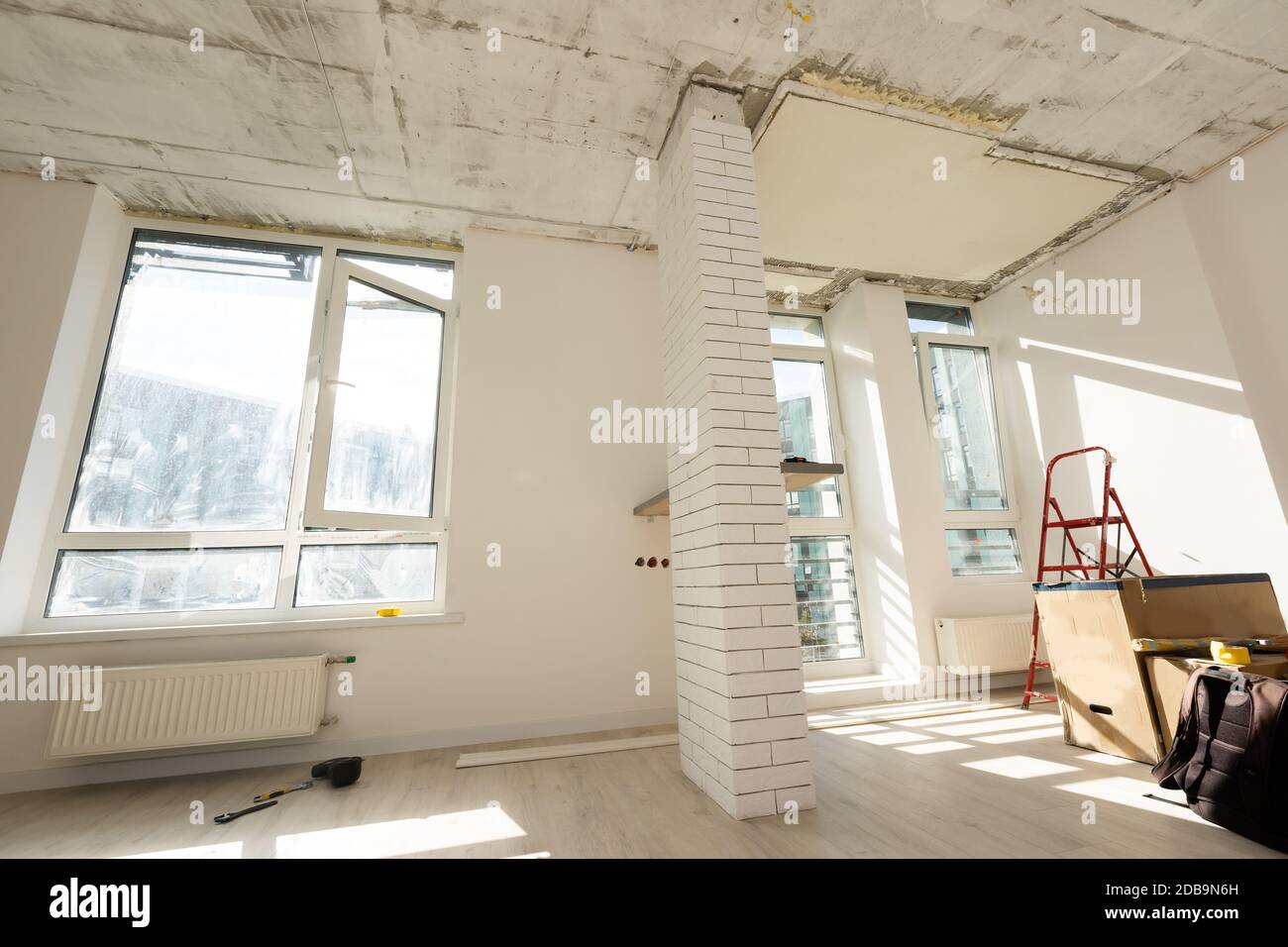 Image showcasing Interior of apartment with materials during on the renovation and ...