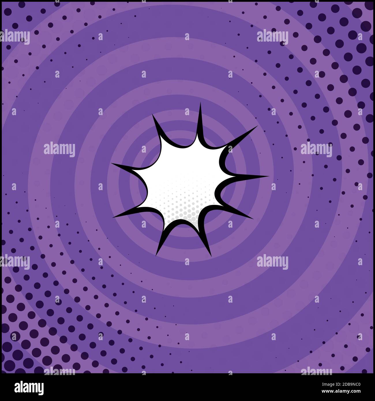 Panoramic blue comic zoom with lines - illustration Stock Vector