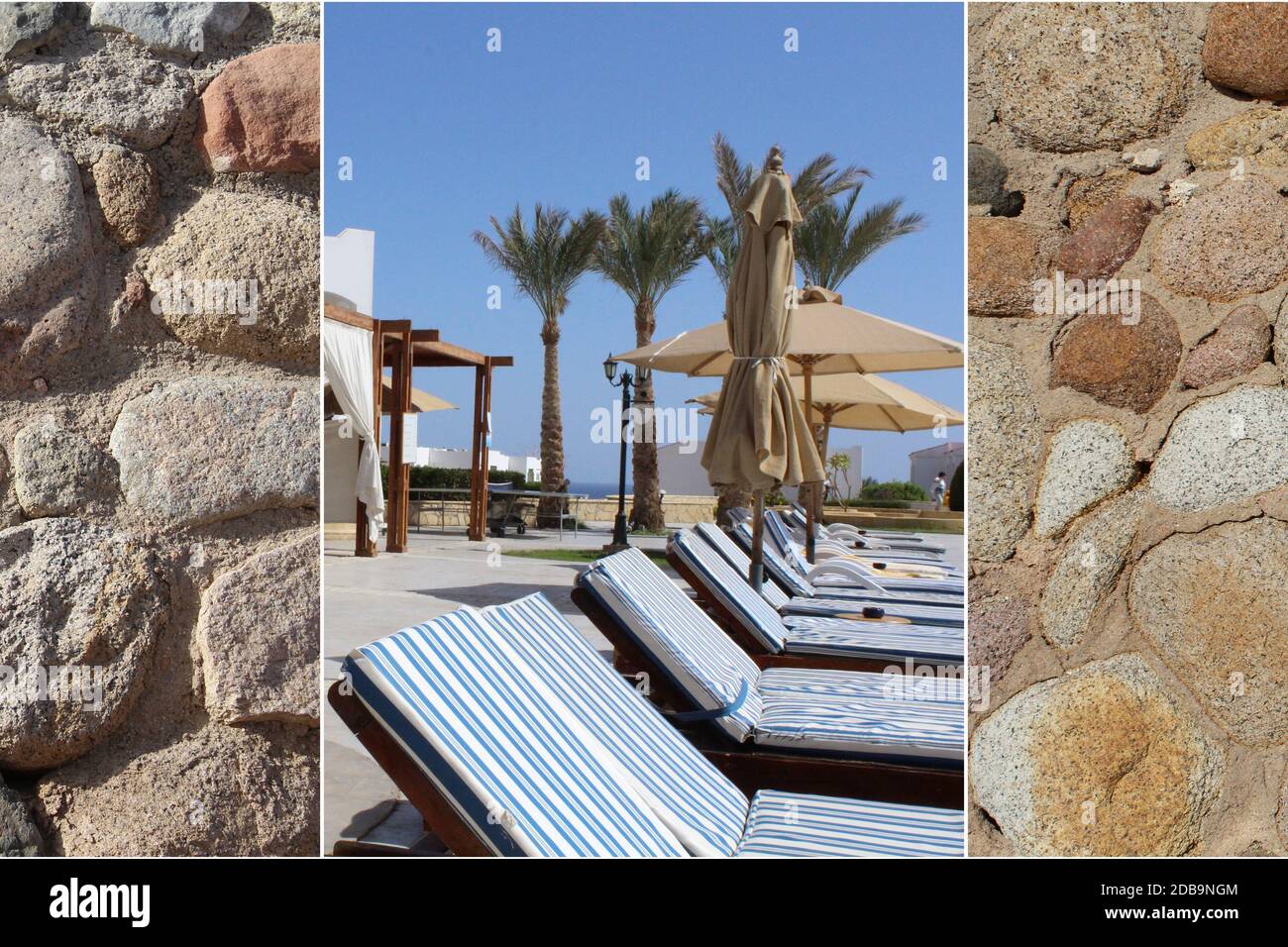 Different, beautiful textures in one collage Stock Photo