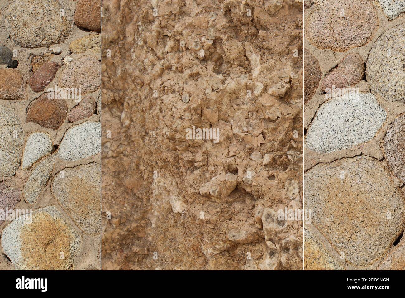 Different, beautiful textures in one collage Stock Photo