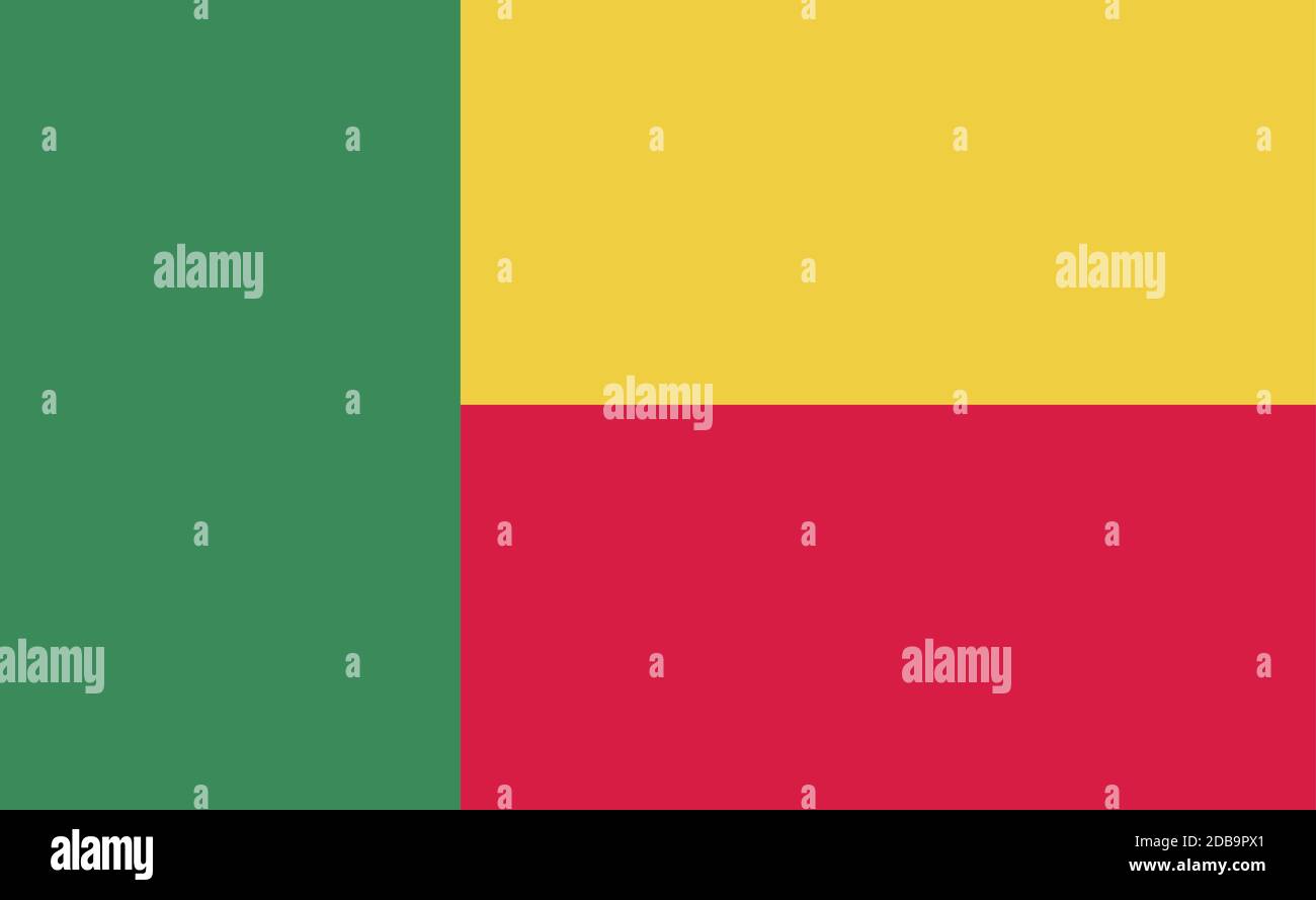 Benin national flag in exact proportions - Vector illustration Stock Vector