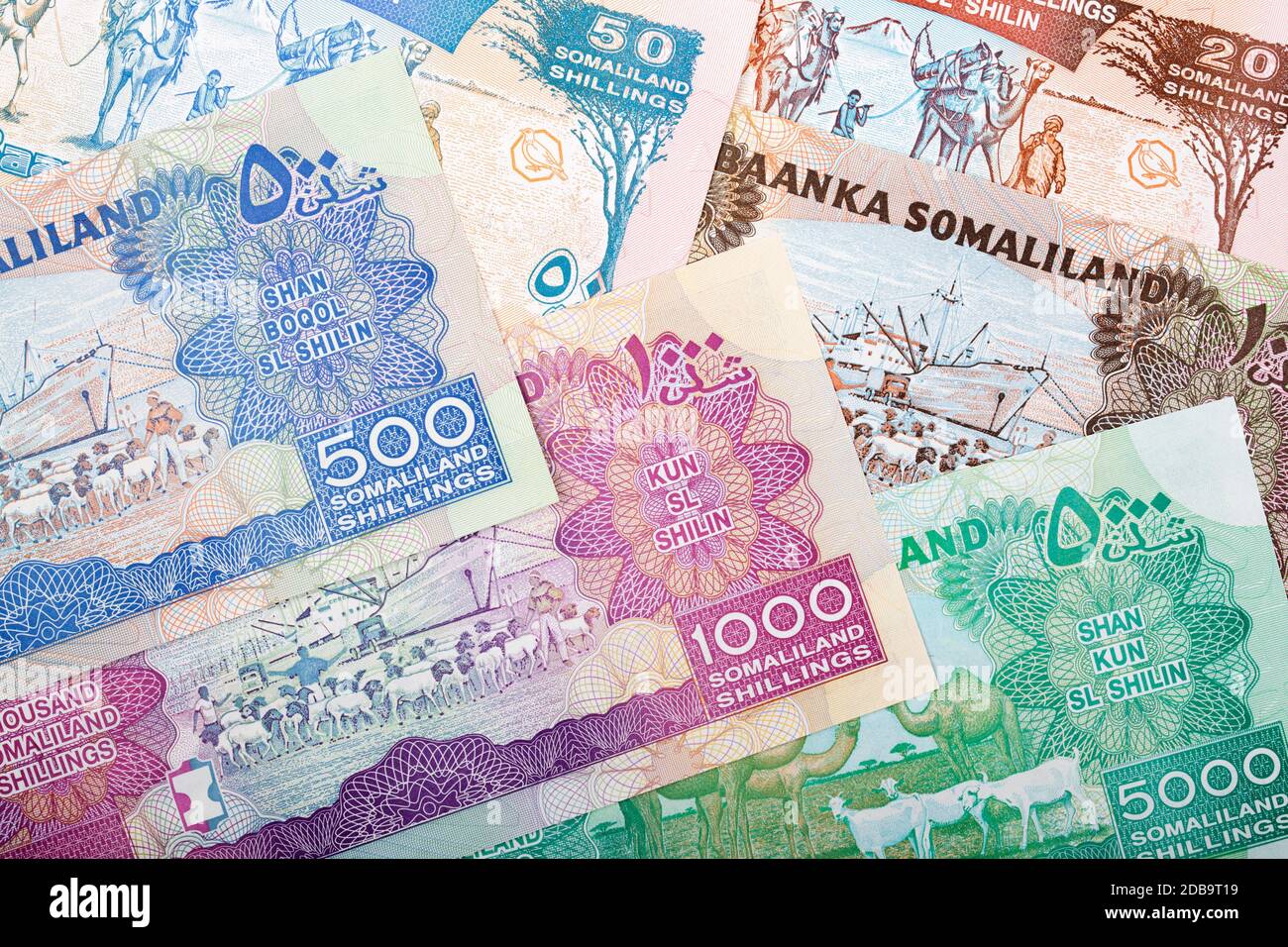 Currency of Somalia a background Stock Photo