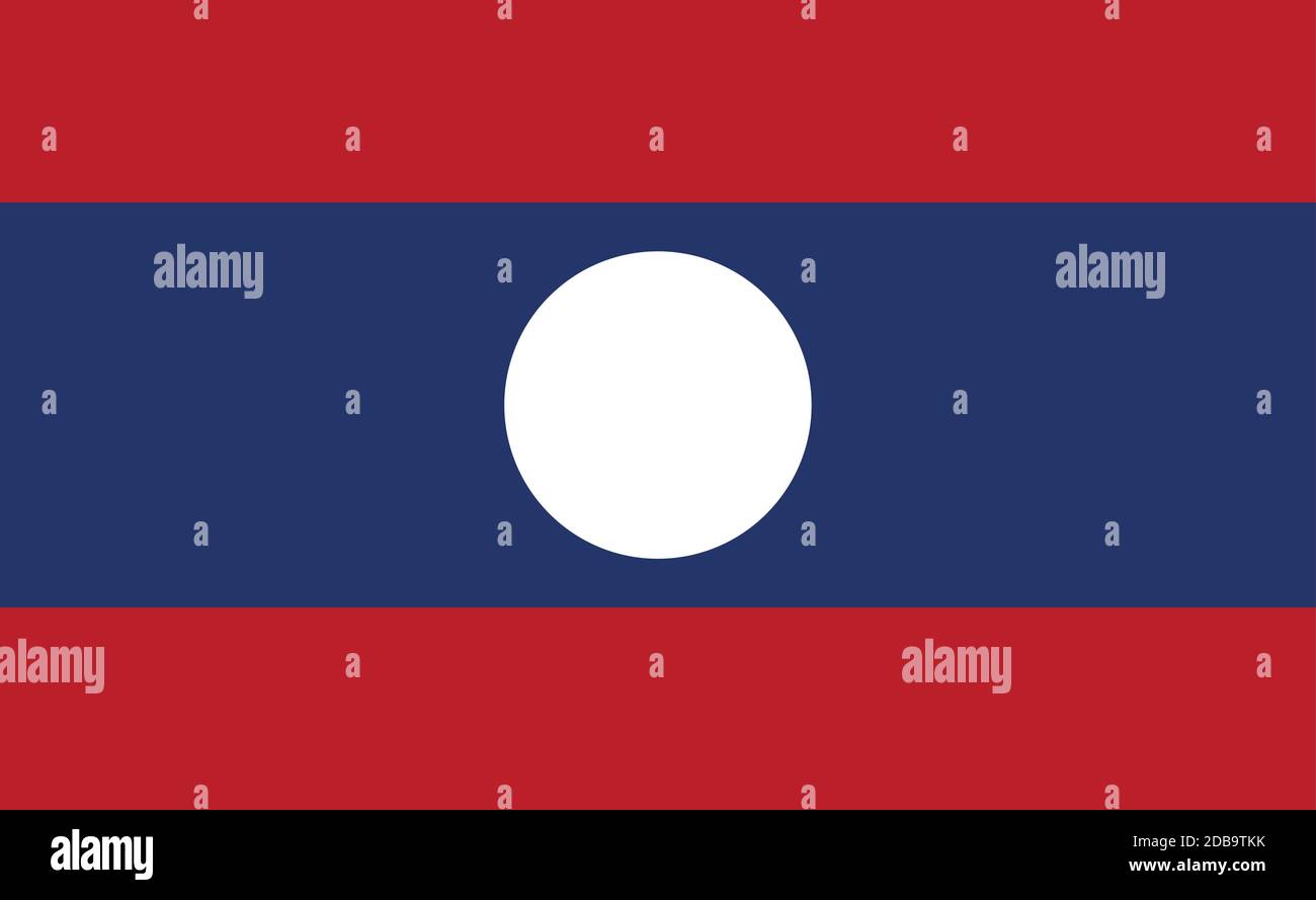 Laos national flag in exact proportions - Vector illustration Stock Vector