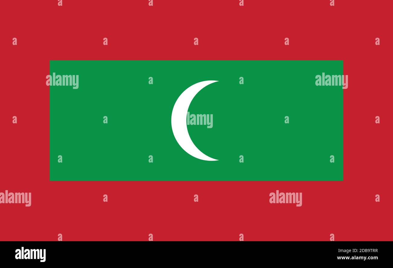 Maldives national flag in exact proportions - Vector illustration Stock Vector