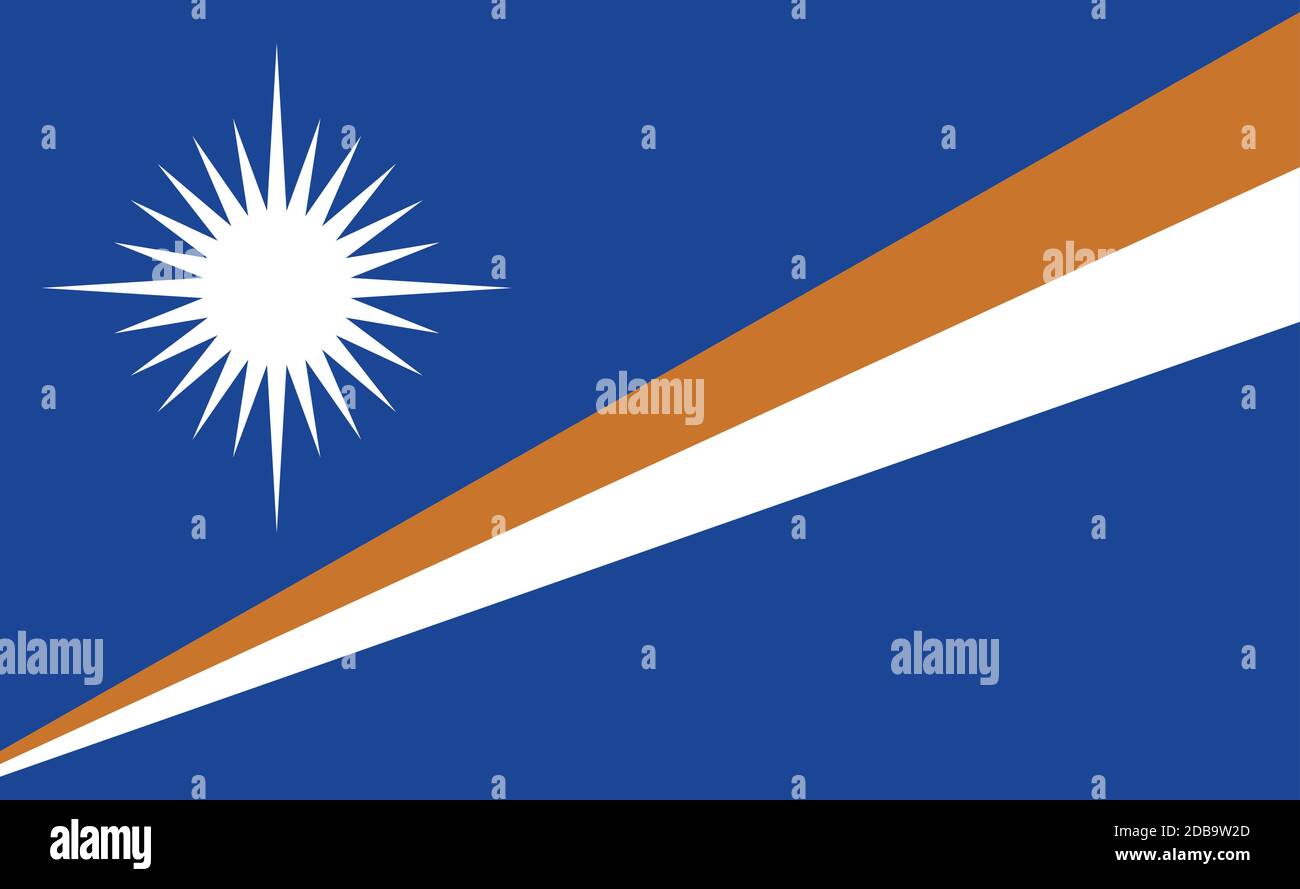 Marshall Islands national flag in exact proportions - Vector illustration Stock Vector