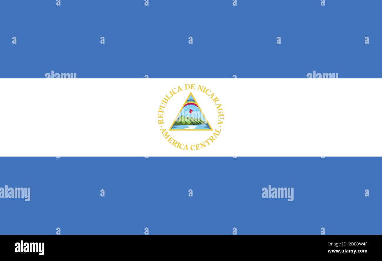Nicaragua national flag in exact proportions - Vector illustration Stock Vector