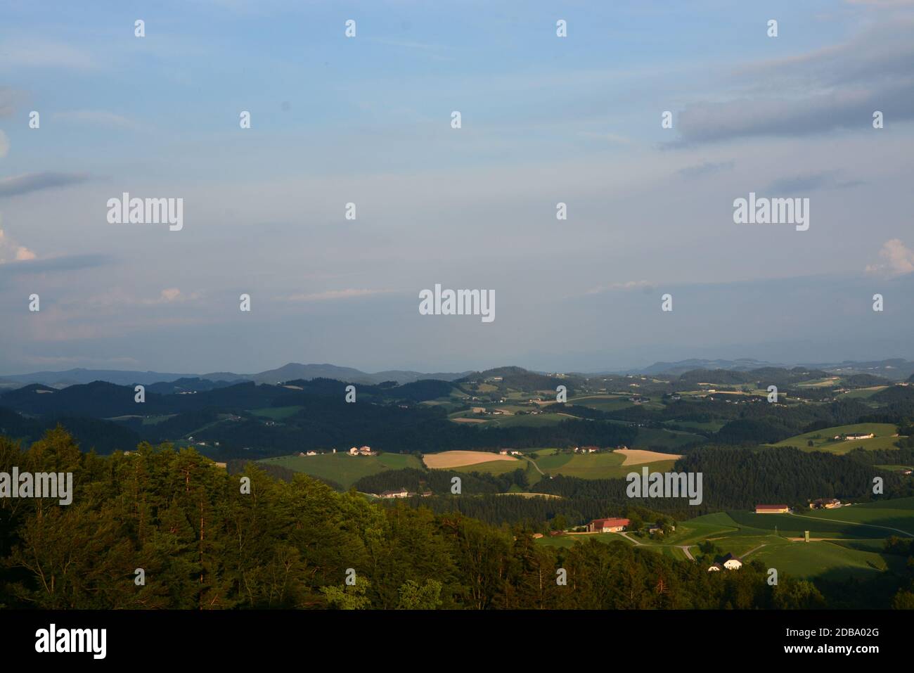 View from the Blasenstein to Upper Austria Stock Photo