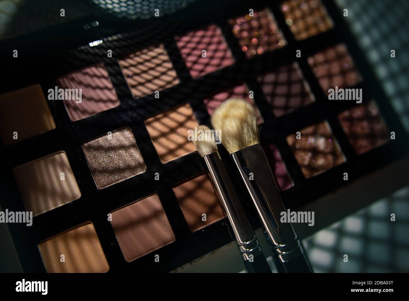Professional makeup brushes and tools composition Stock Photo