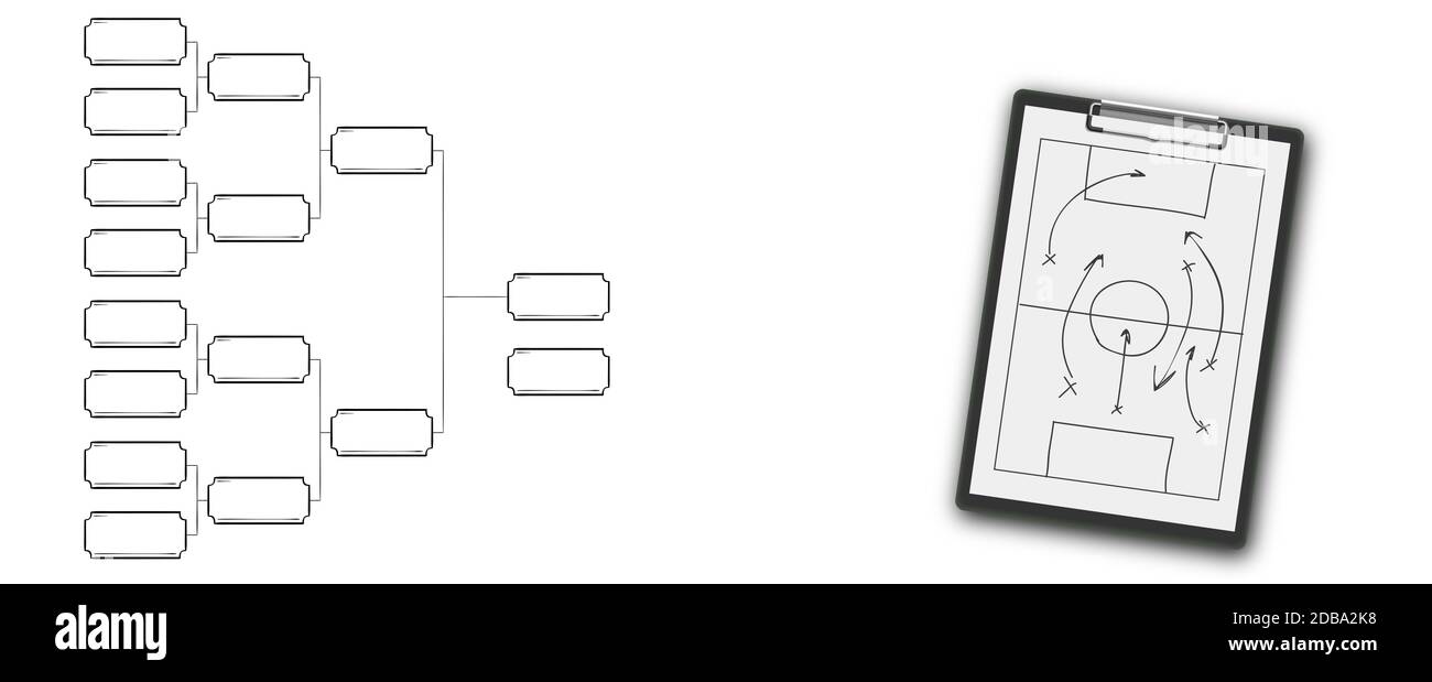 Sports tablet with soccer tactics on the game illustration Stock Photo Alamy