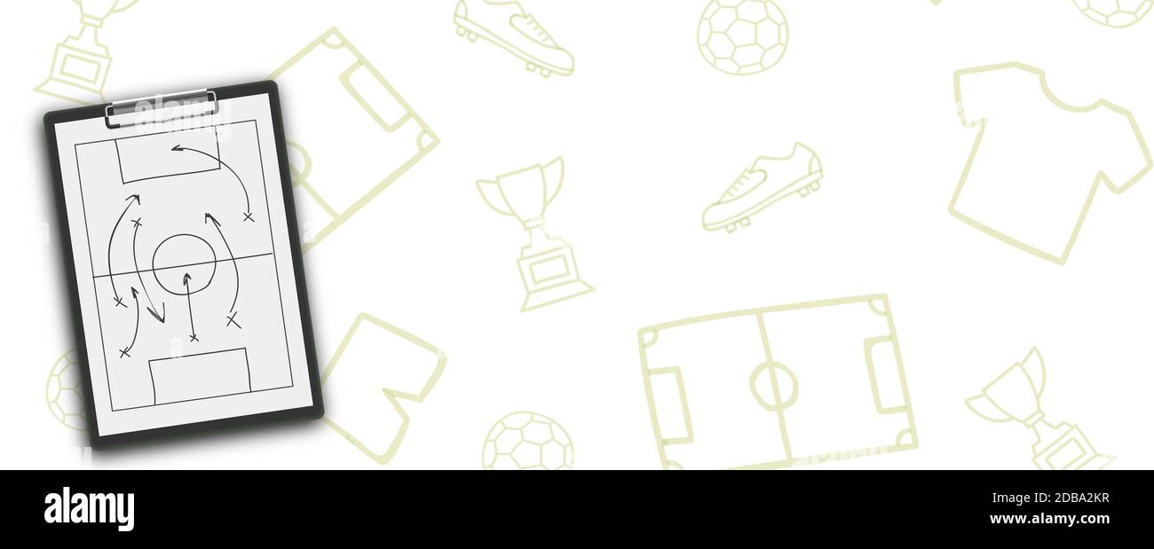 Sports tablet with soccer tactics on the game illustration Stock Photo Alamy