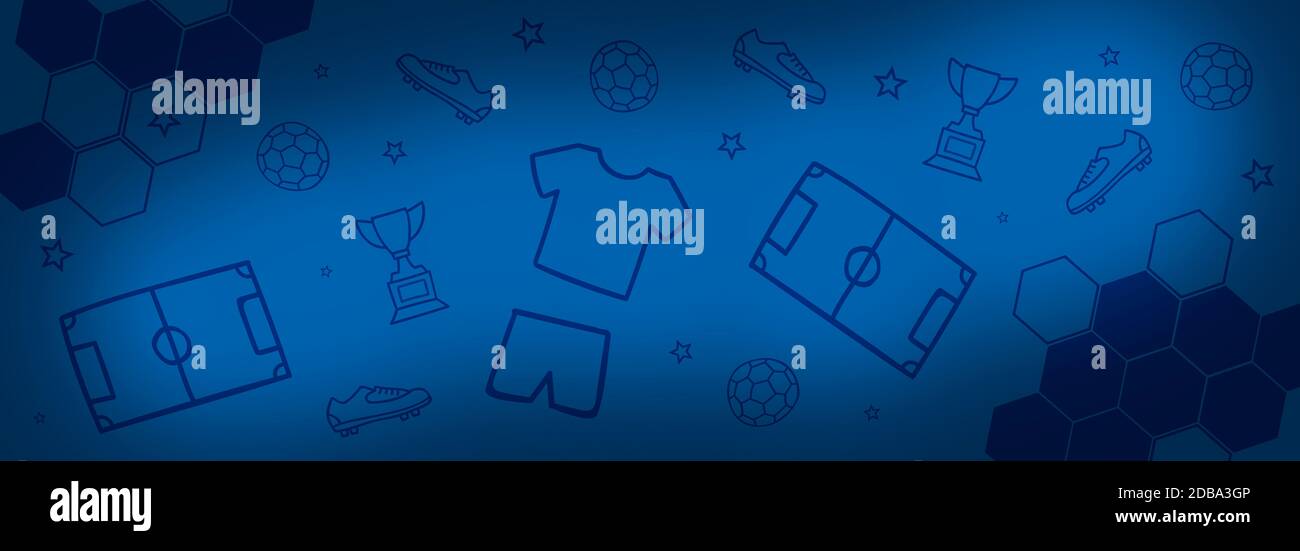 Abstract sports background with different football elements