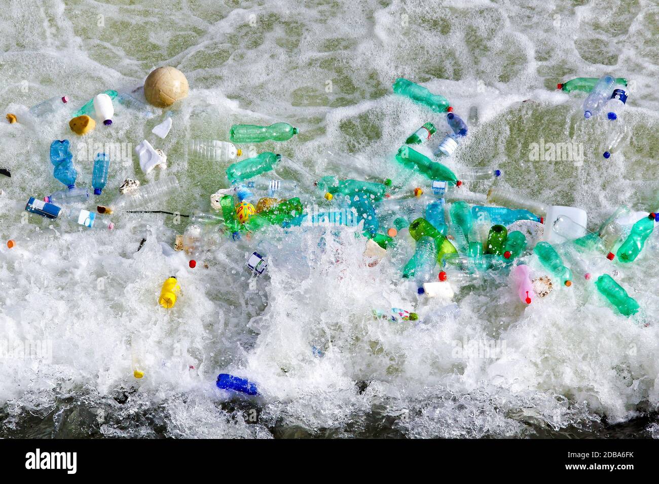 Plastic bottles waste in polluted water environment Stock Photo Alamy