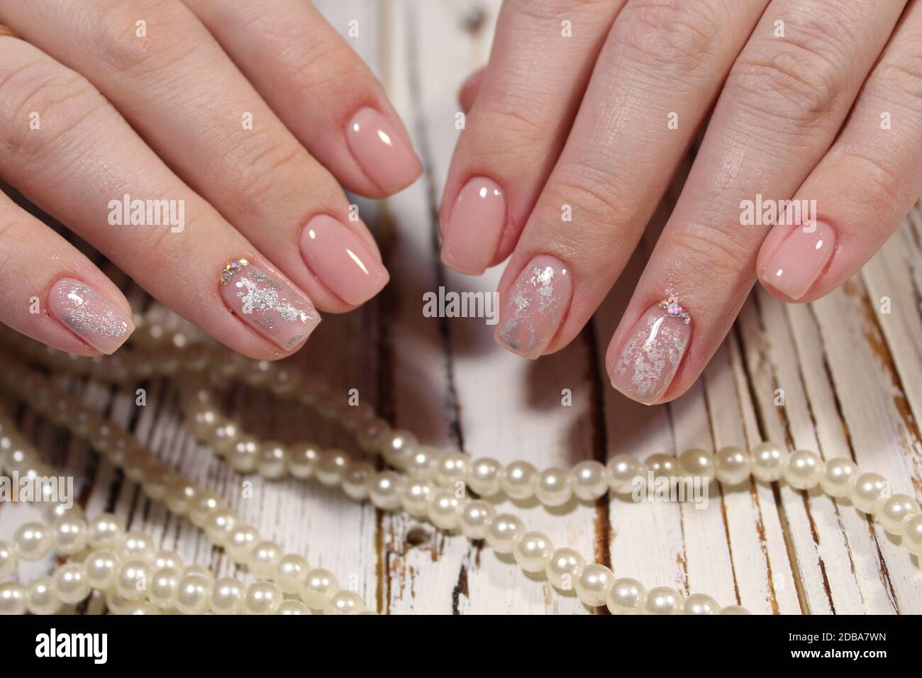 glamorous beautiful manicure on a trendy texture background Stock Photo -  Alamy