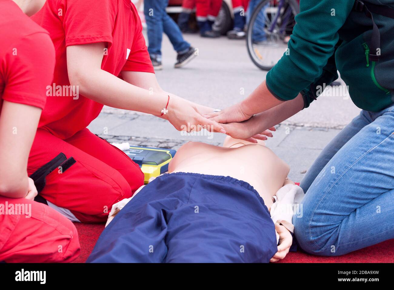 First aid and CPR training Stock Photo