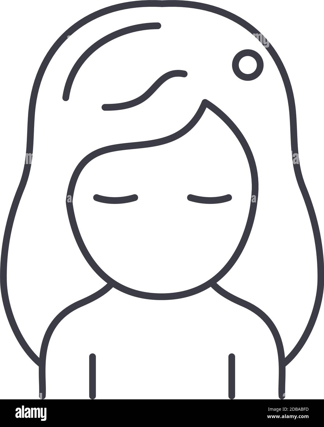 Thinking image icon, linear isolated illustration, thin line vector ...