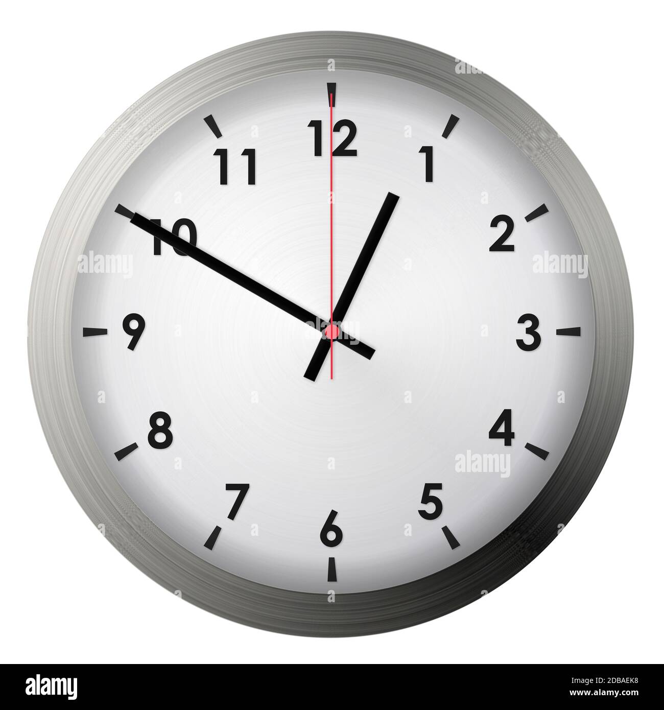 Analog metal wall clock isolated on white background Stock Photo - Alamy