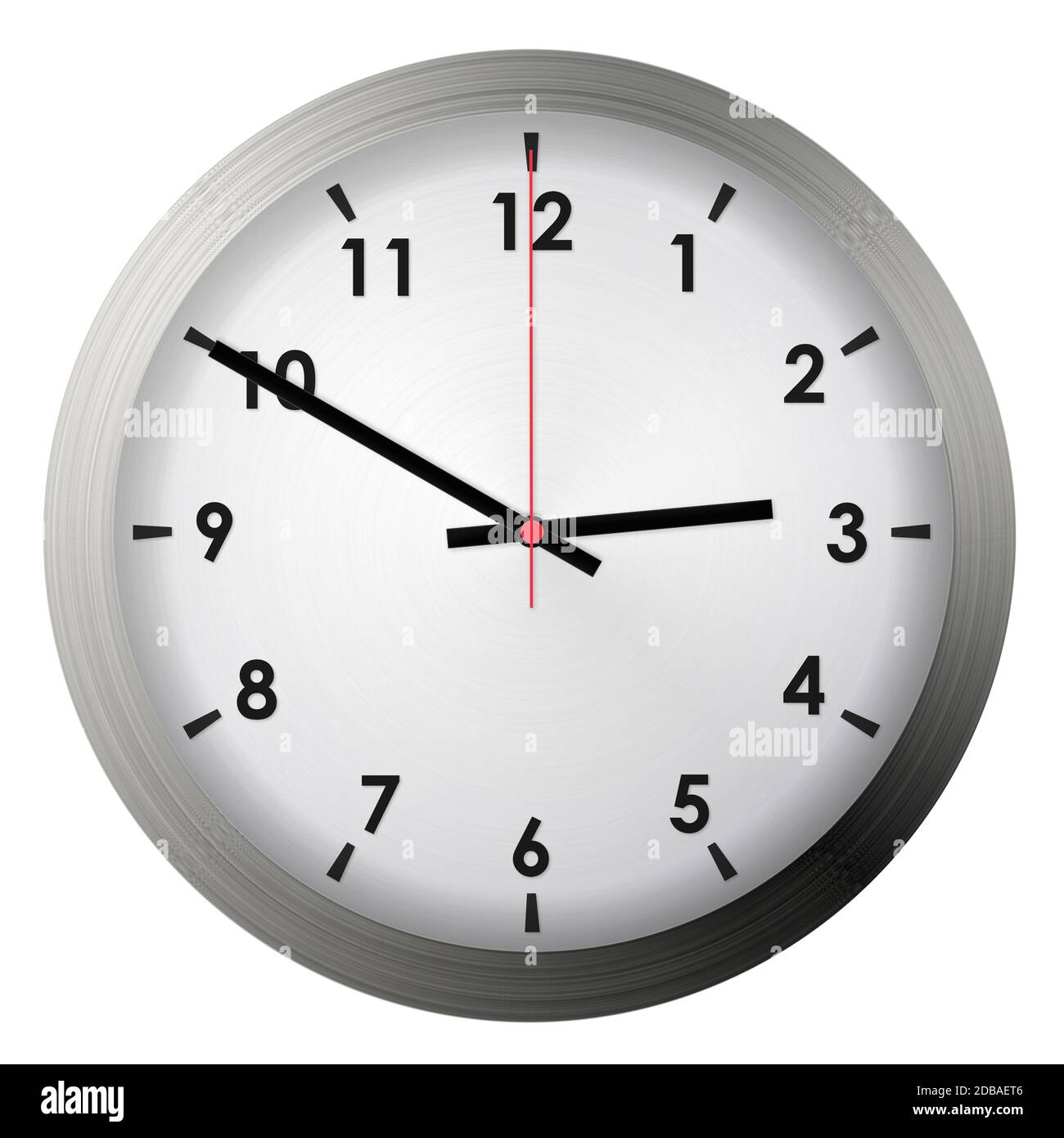 Analog metal wall clock isolated on white background Stock Photo - Alamy