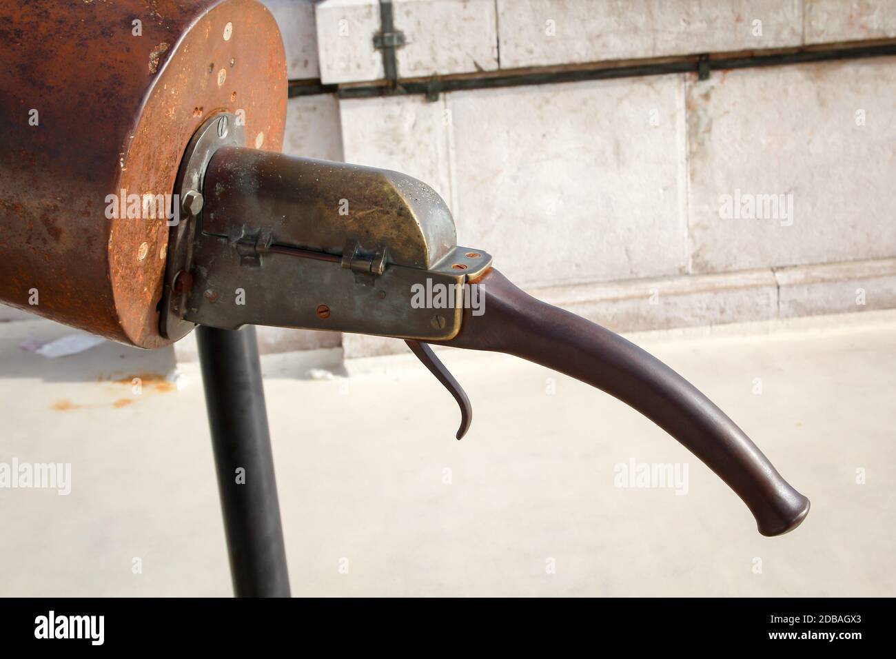 Close-up of an old rusty whaling harpoon Stock Photo - Alamy