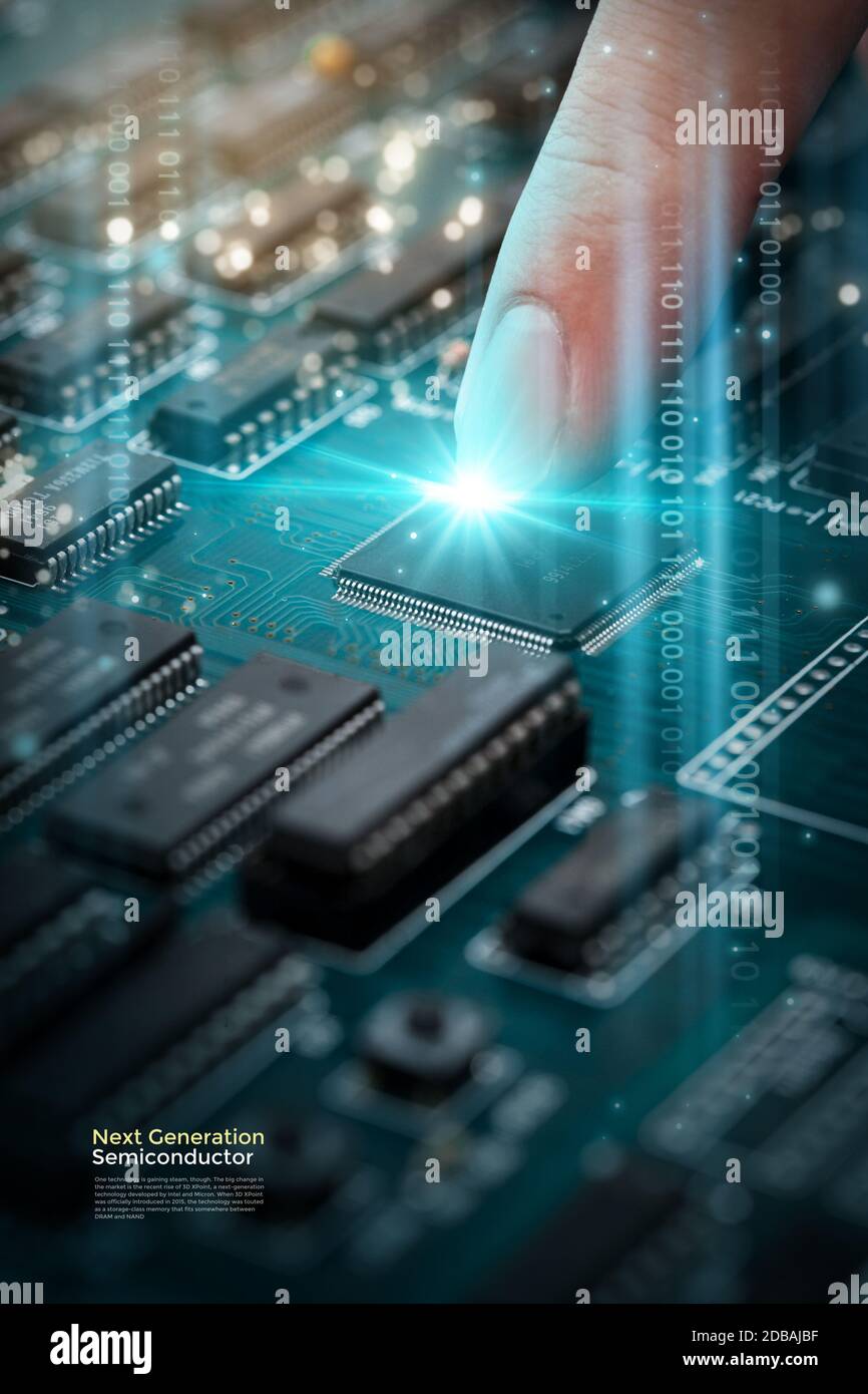Electronic circuit board with processor background illustration 010 Stock Photo