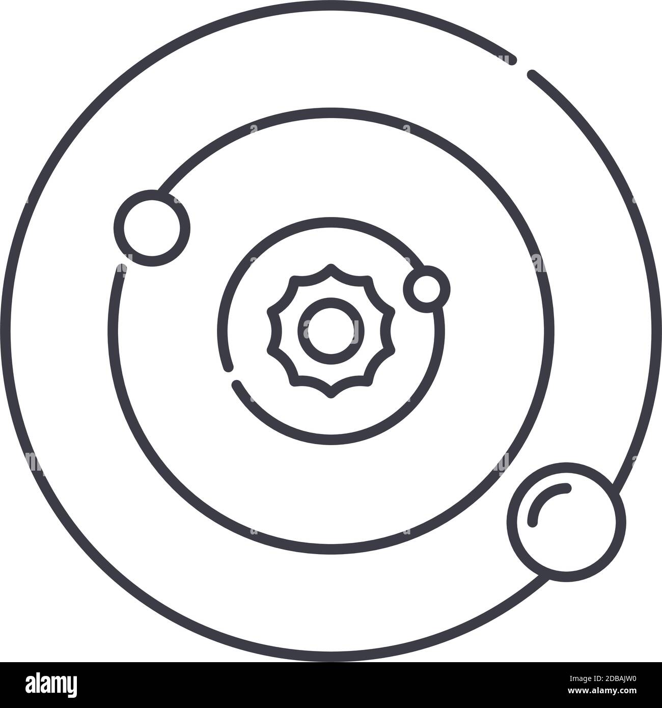 Solar system icon, linear isolated illustration, thin line vector, web ...