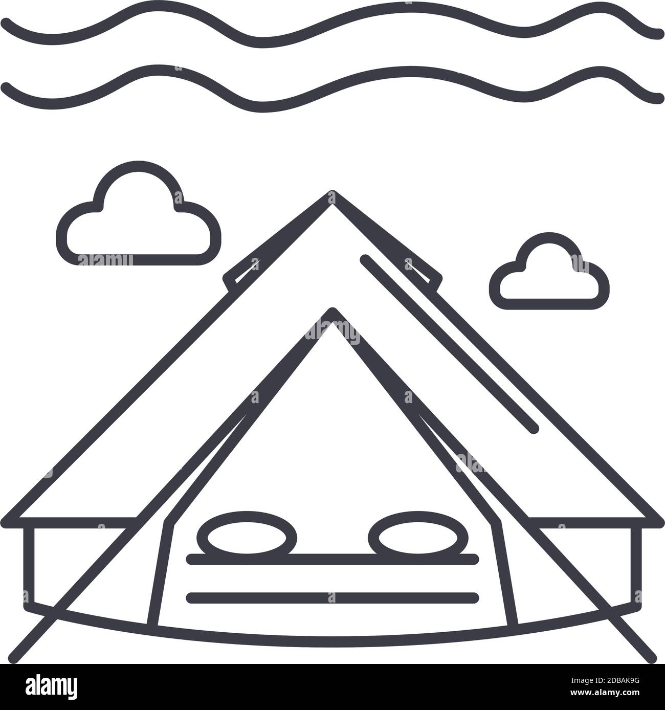 Tent concept icon, linear isolated illustration, thin line vector, web ...