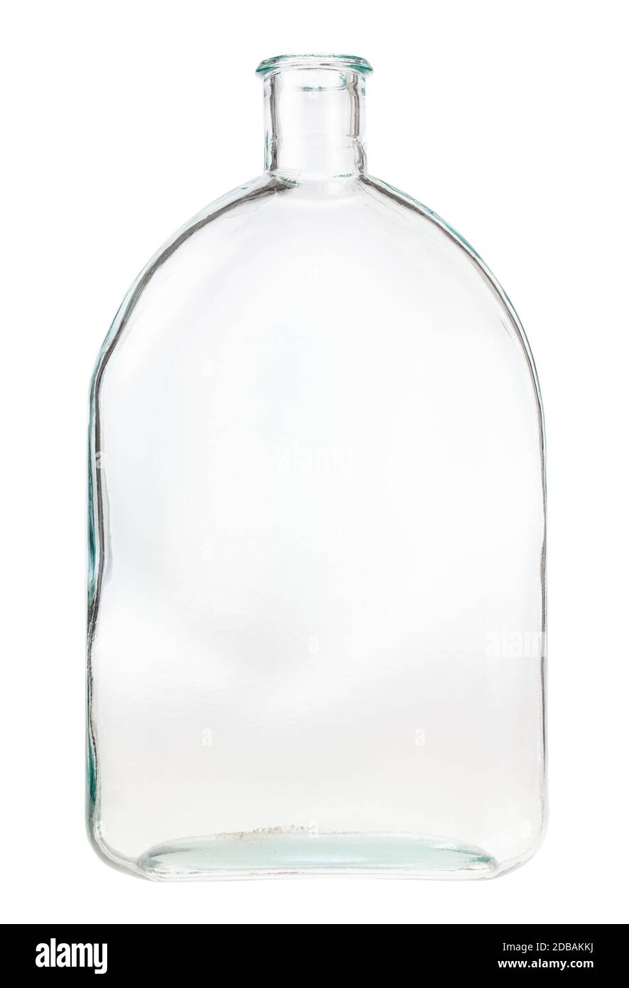 empty colorless flask isolated on white background Stock Photo