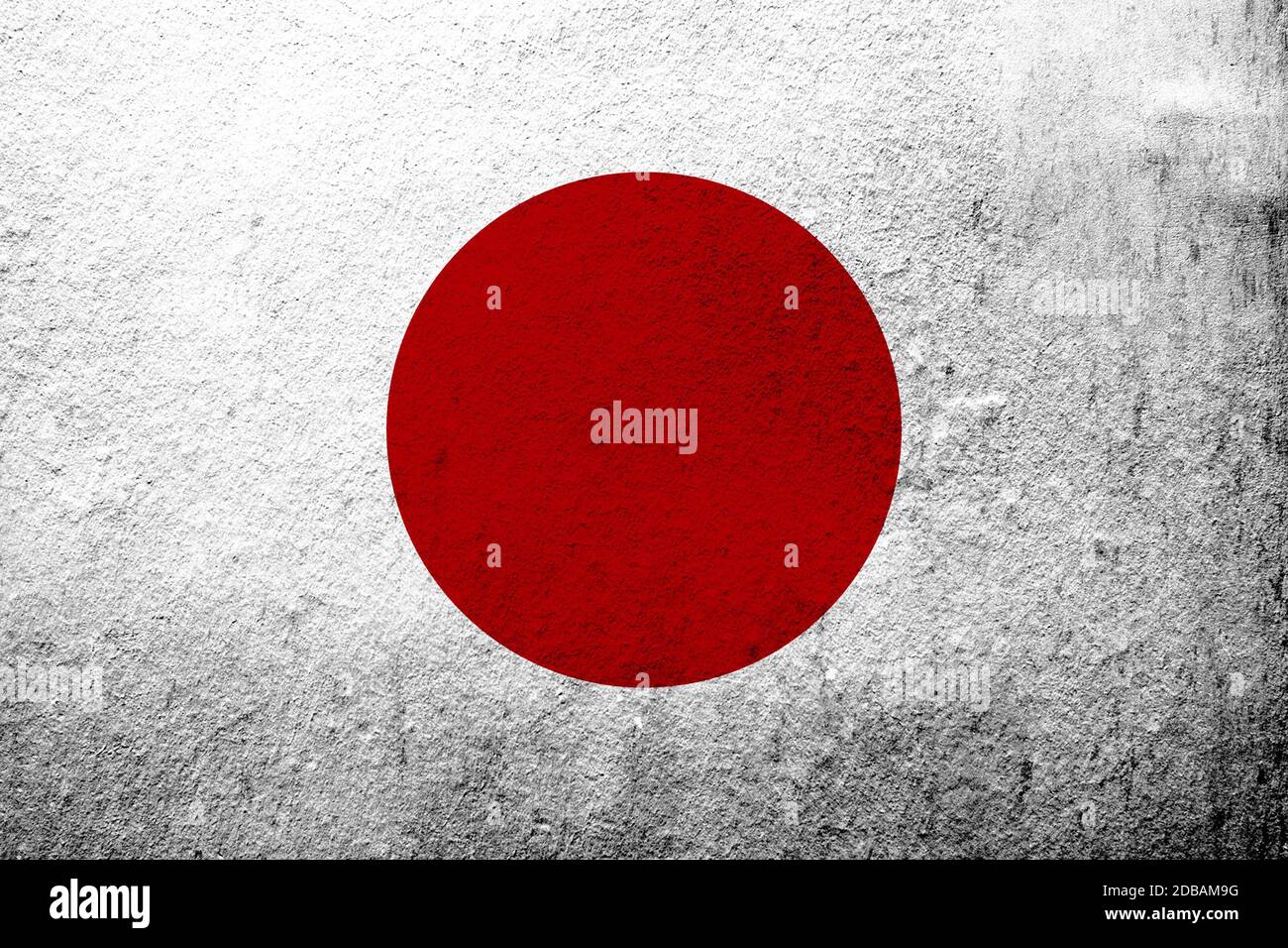 National flag of Japan Nisshoki (Hinomaru). Grunge background Stock