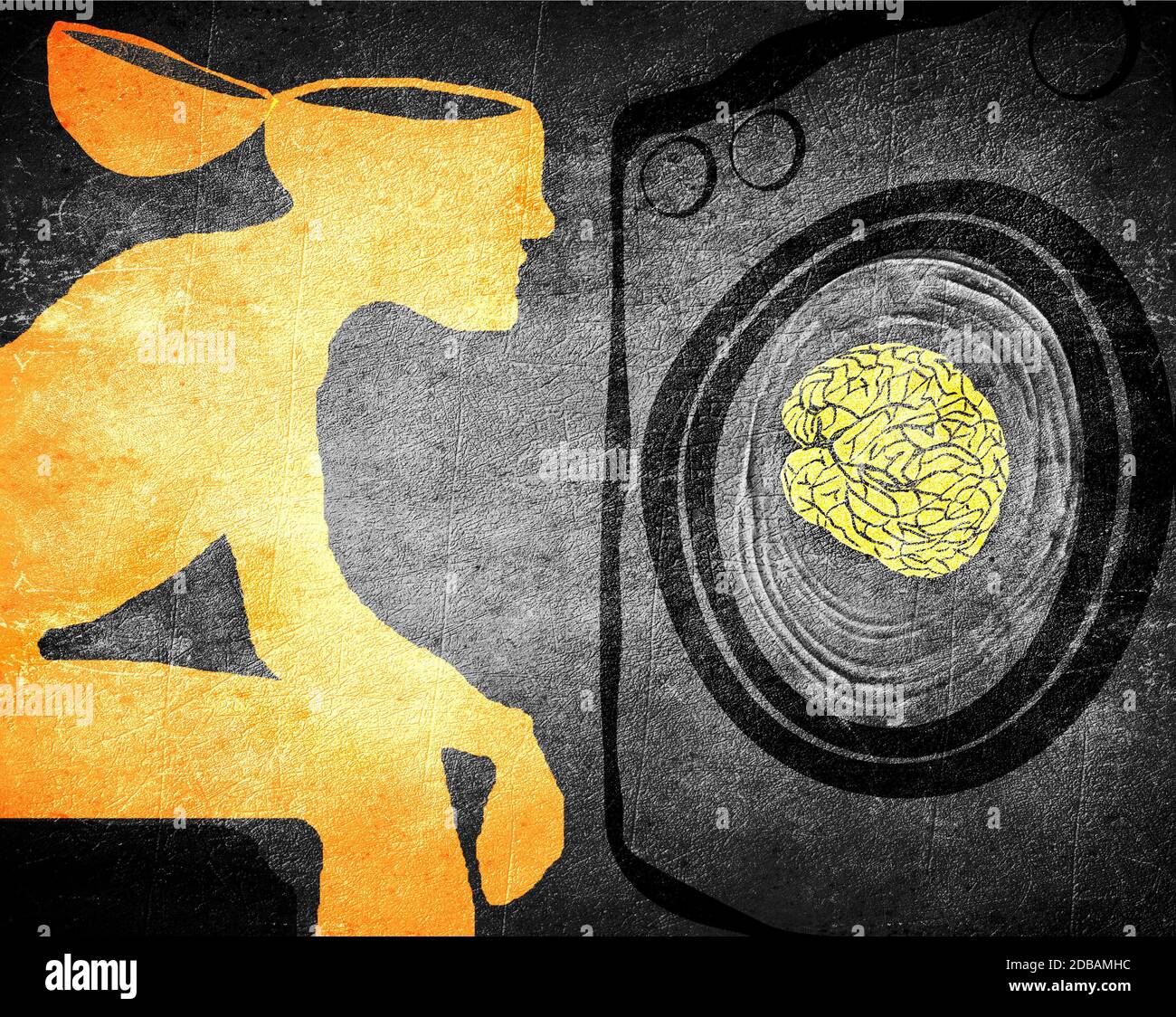 washing brain illustration concept Stock Photo