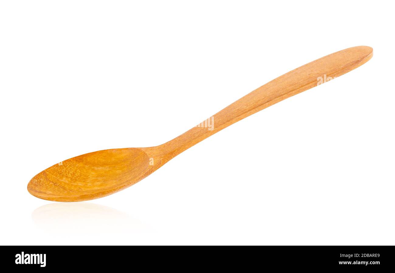 Wooden spoon isolated on white background, Save clipping path Stock ...