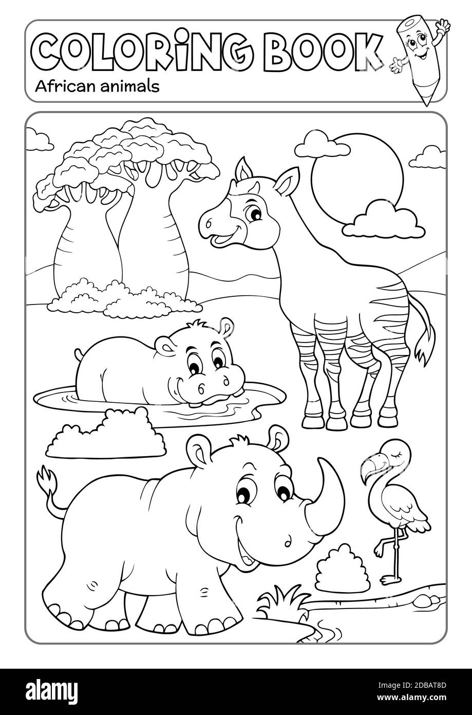 Download Coloring Book Tropical Animals Picture High Resolution Stock Photography And Images Alamy