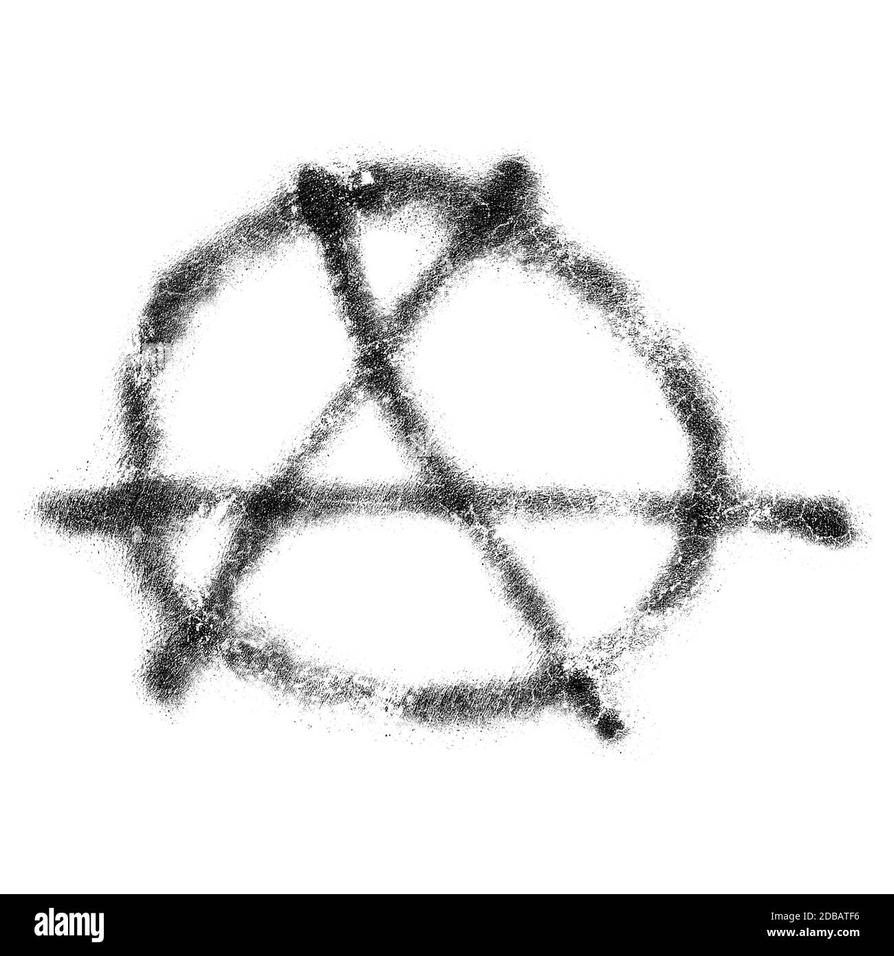 Circle A symbol of anarchy and anarchism spray painted isolated over white background Stock Photo