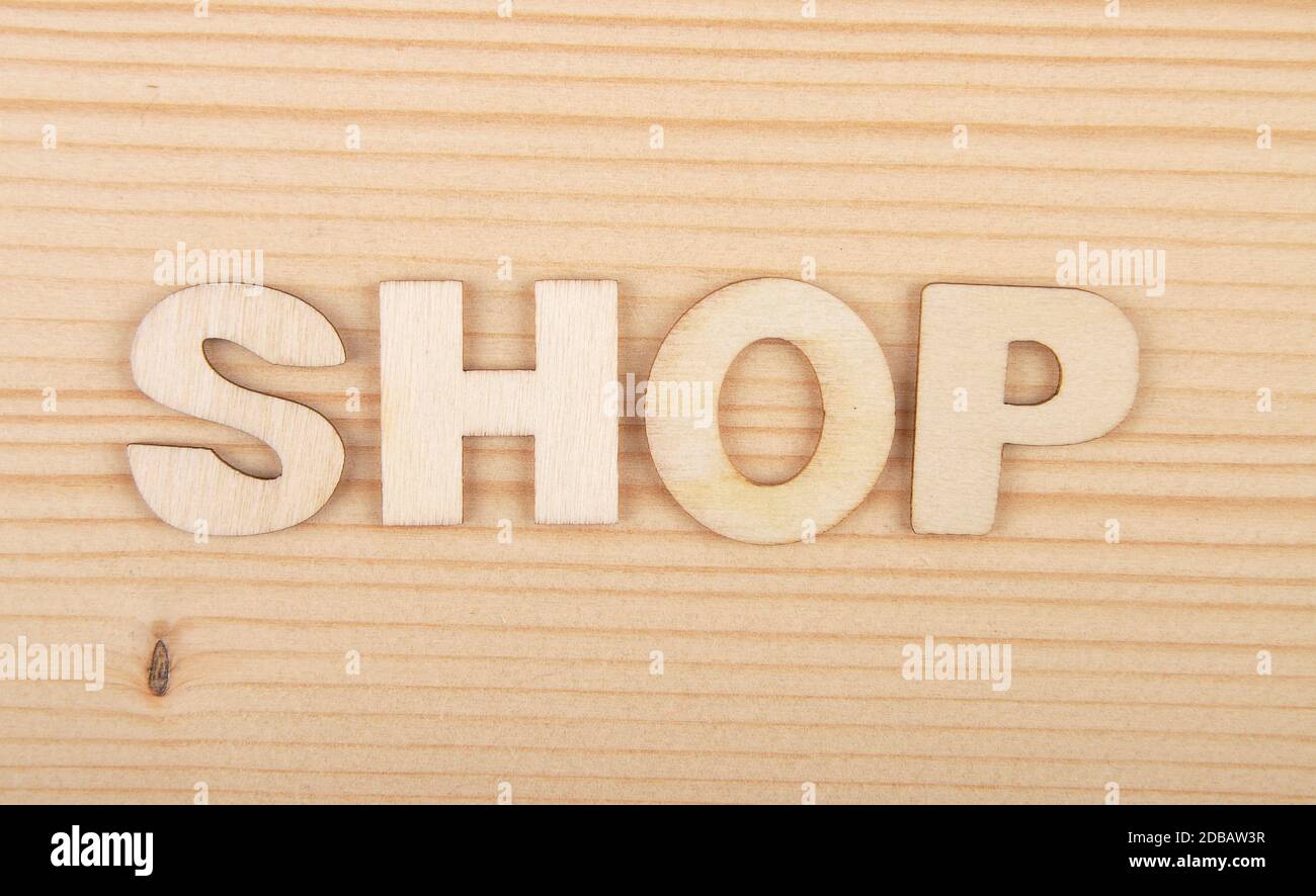 Term from wooden letters on pale wood Stock Photo