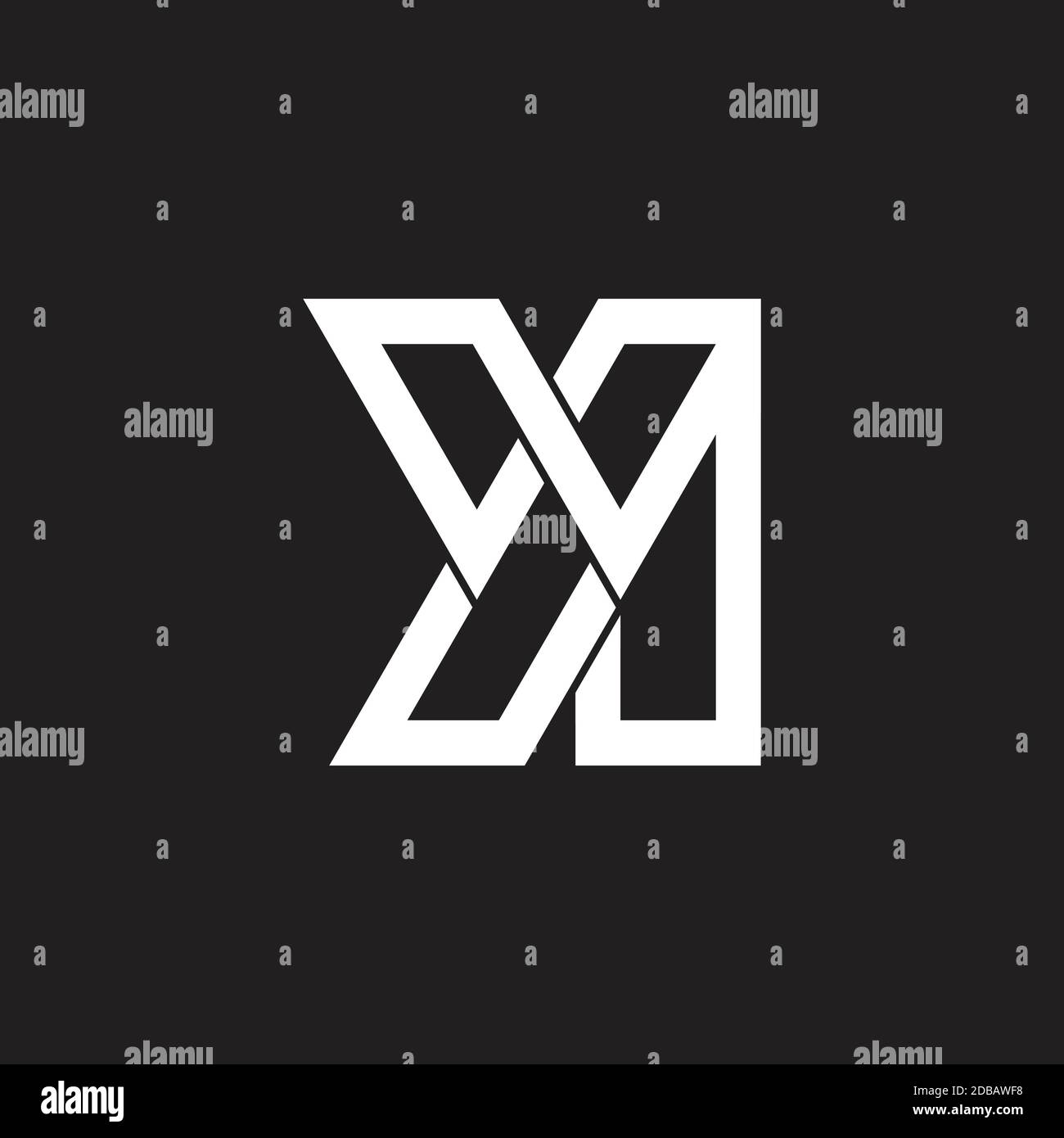 letter yi simple geometric line linked logo vector Stock Vector