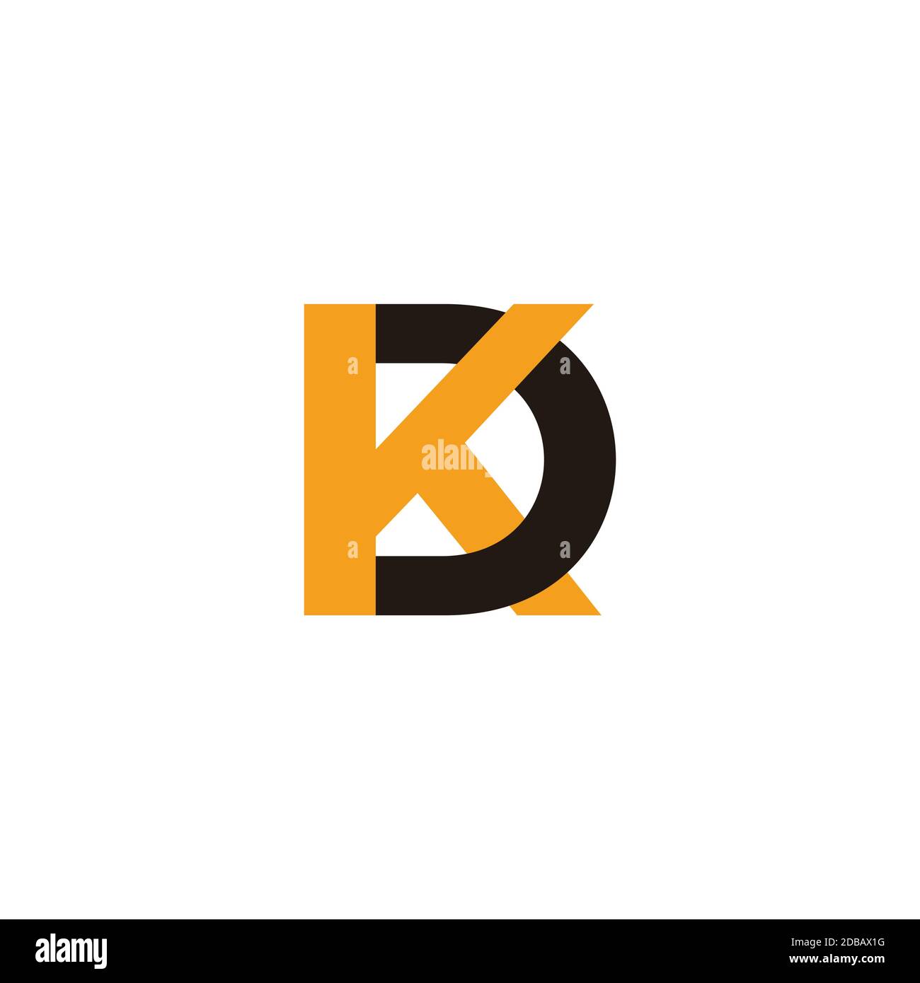 letter dk linked colorful simple logo vector Stock Vector