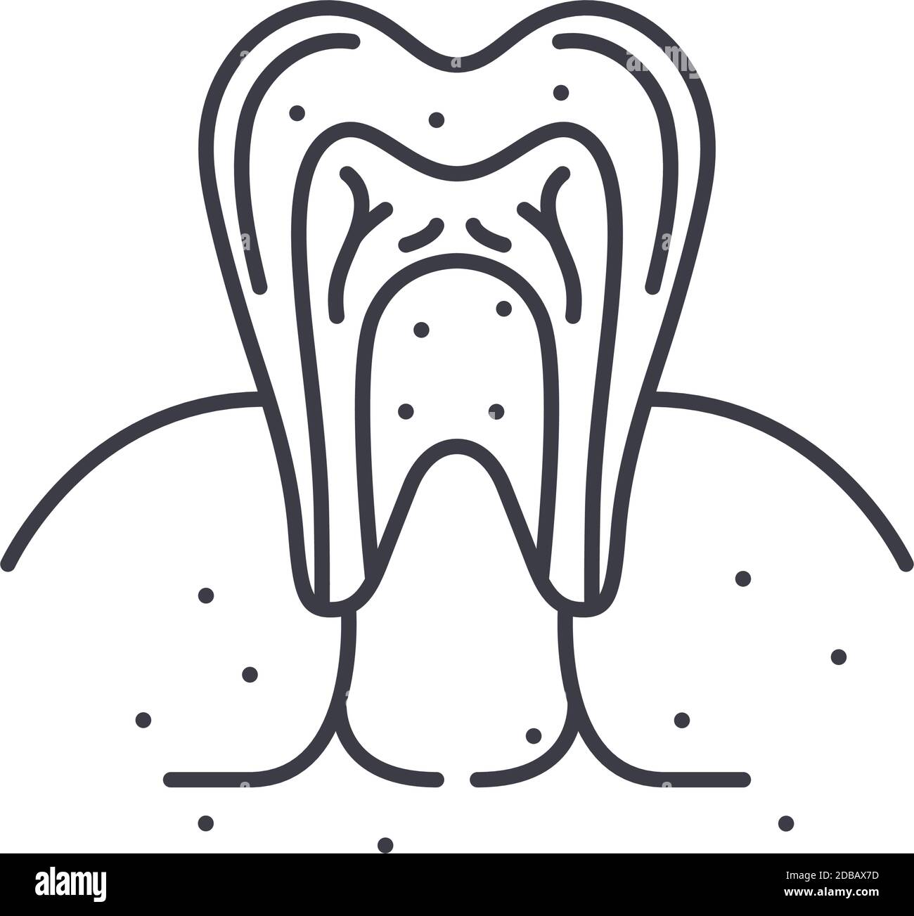 Teeth inside icon, linear isolated illustration, thin line vector, web ...