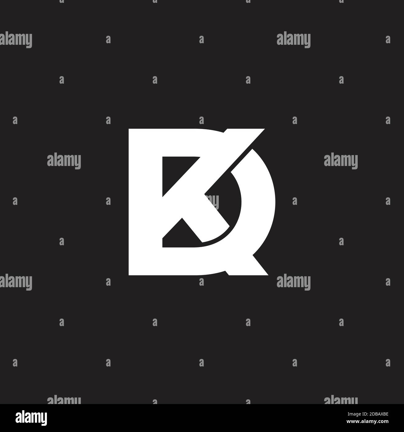 abstract letter kd overlapping flat logo vector Stock Vector