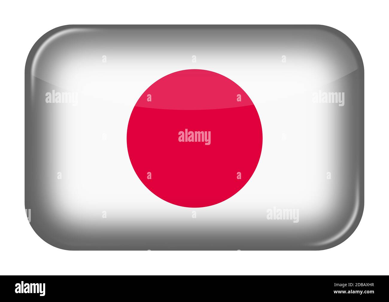 A Japan web icon rectangle button with clipping path Stock Photo - Alamy