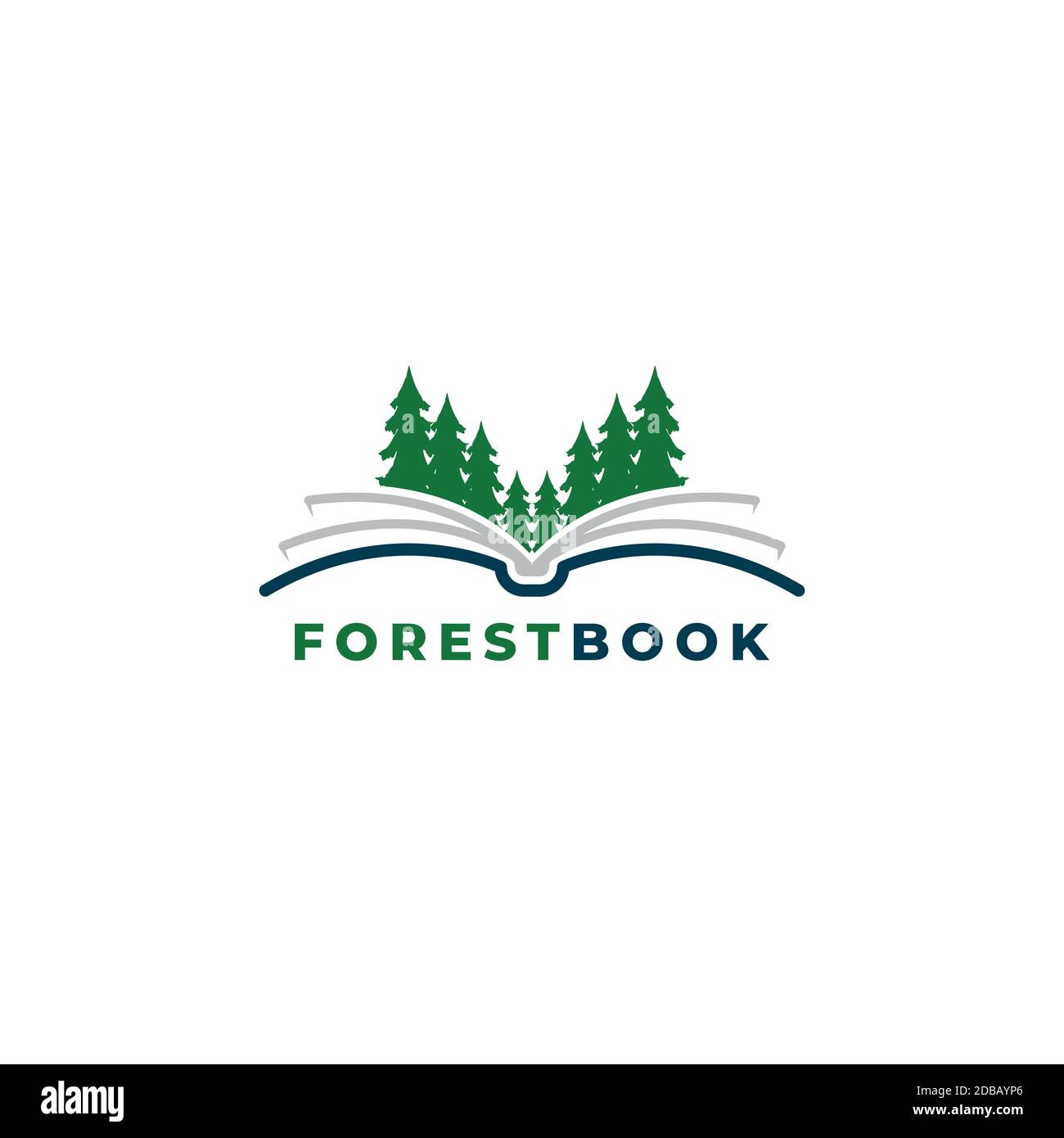 Forest book logo design illustration vector template Stock Vector