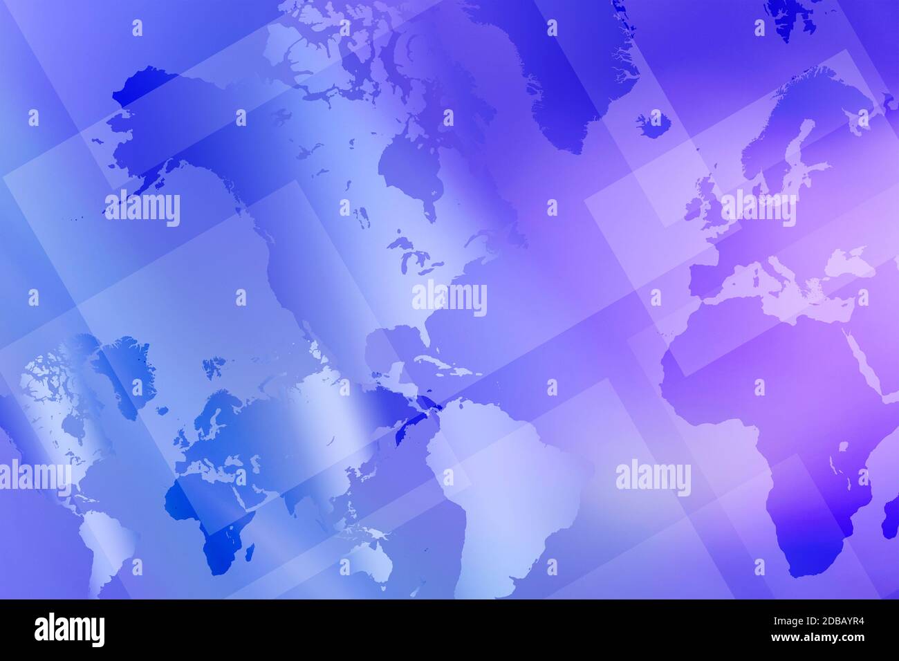 Blue abstract digital world map Stock Photo