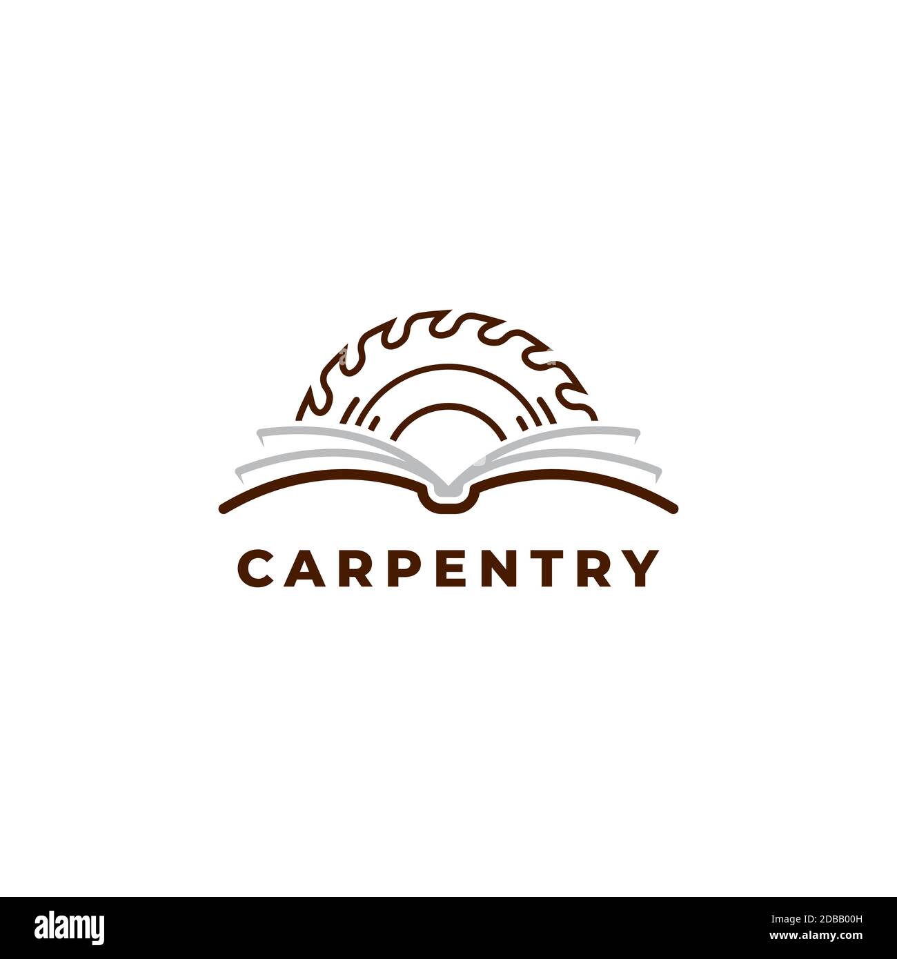 Carpentry book logo design symbol vector template Stock Vector