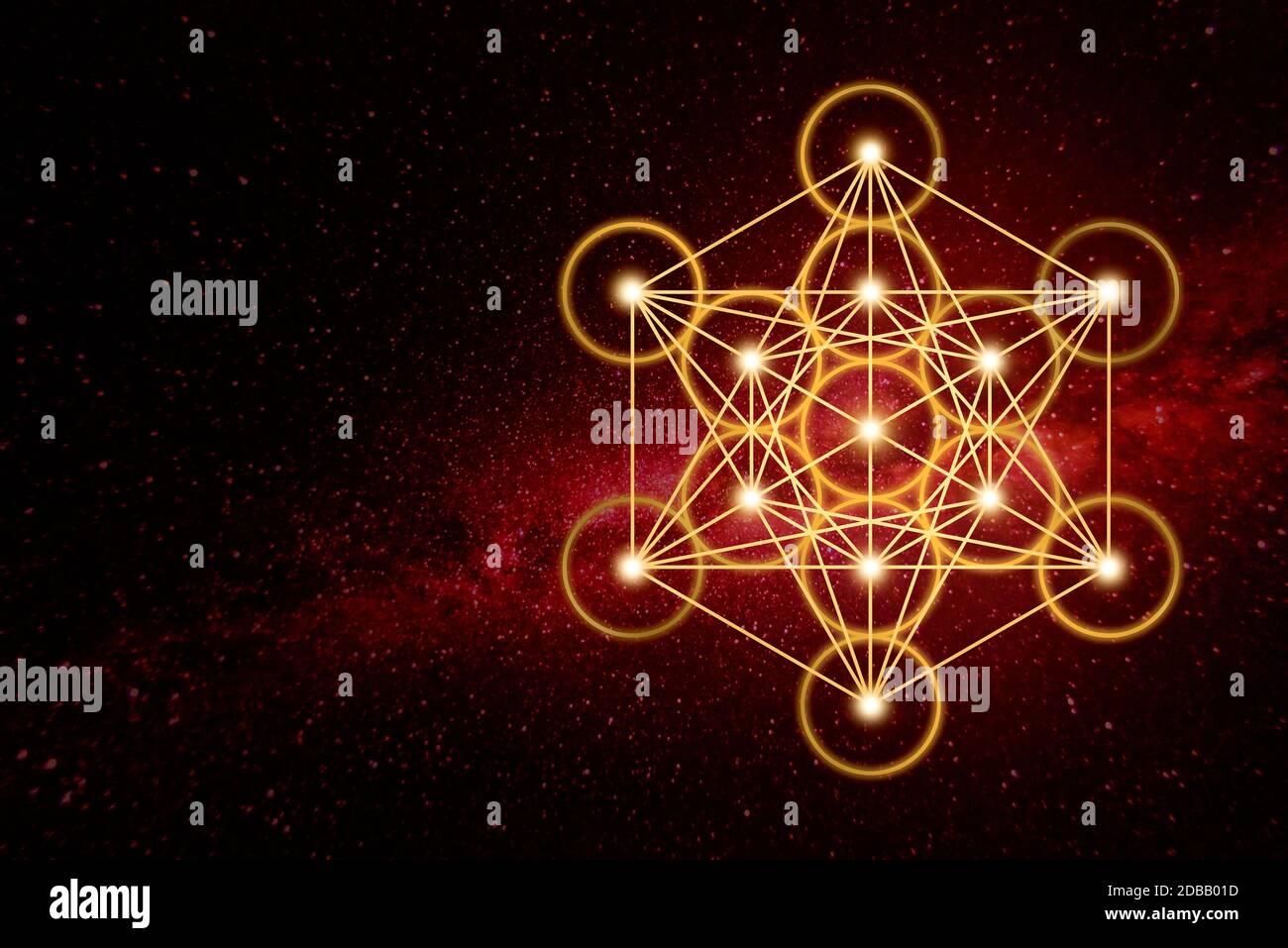 Metatron Cube against abstract background Stock Photo