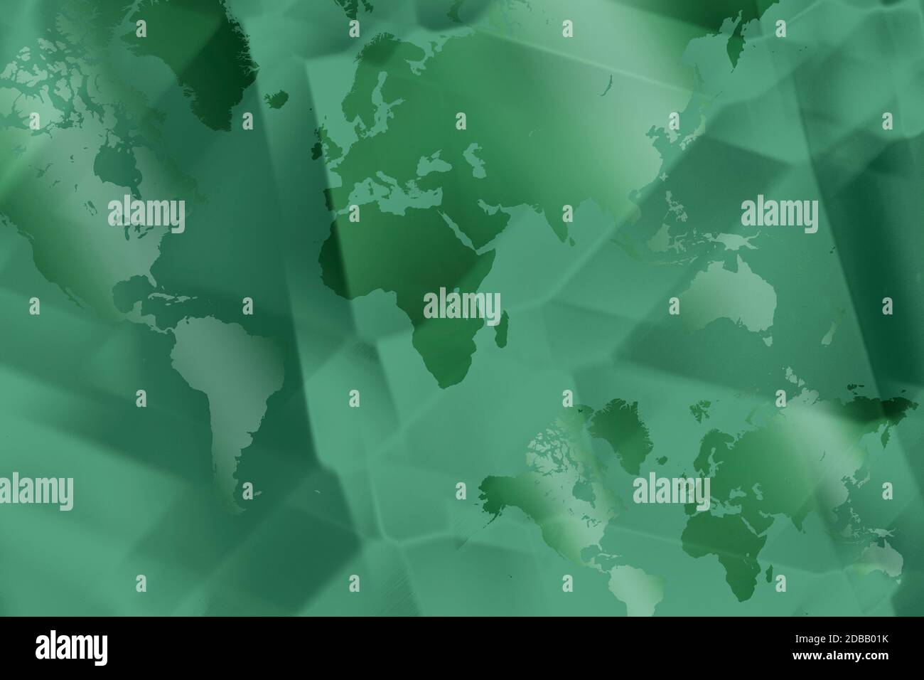 Green abstract digital world map Stock Photo