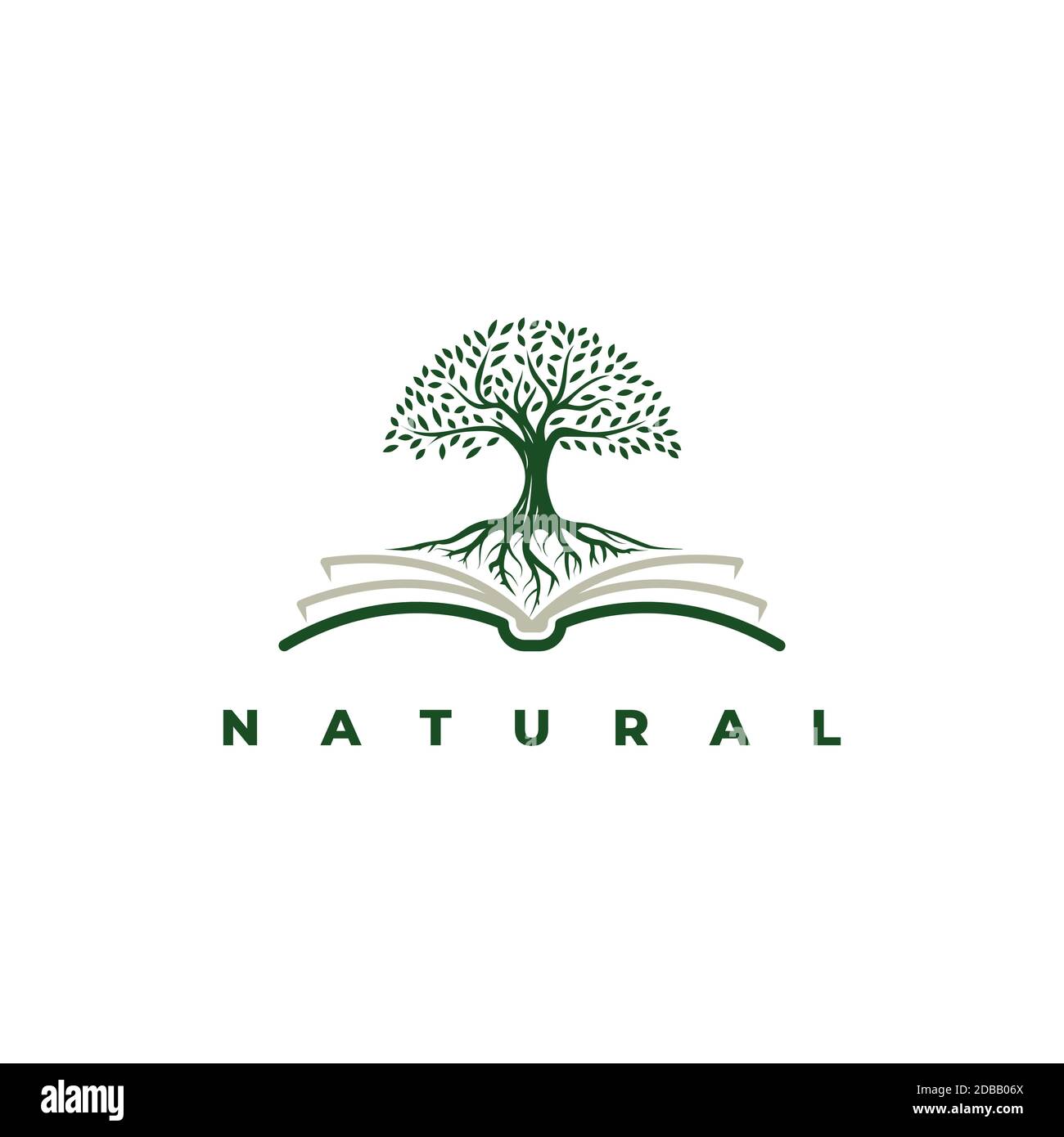 Book with tree logo design symbol vector template Stock Vector