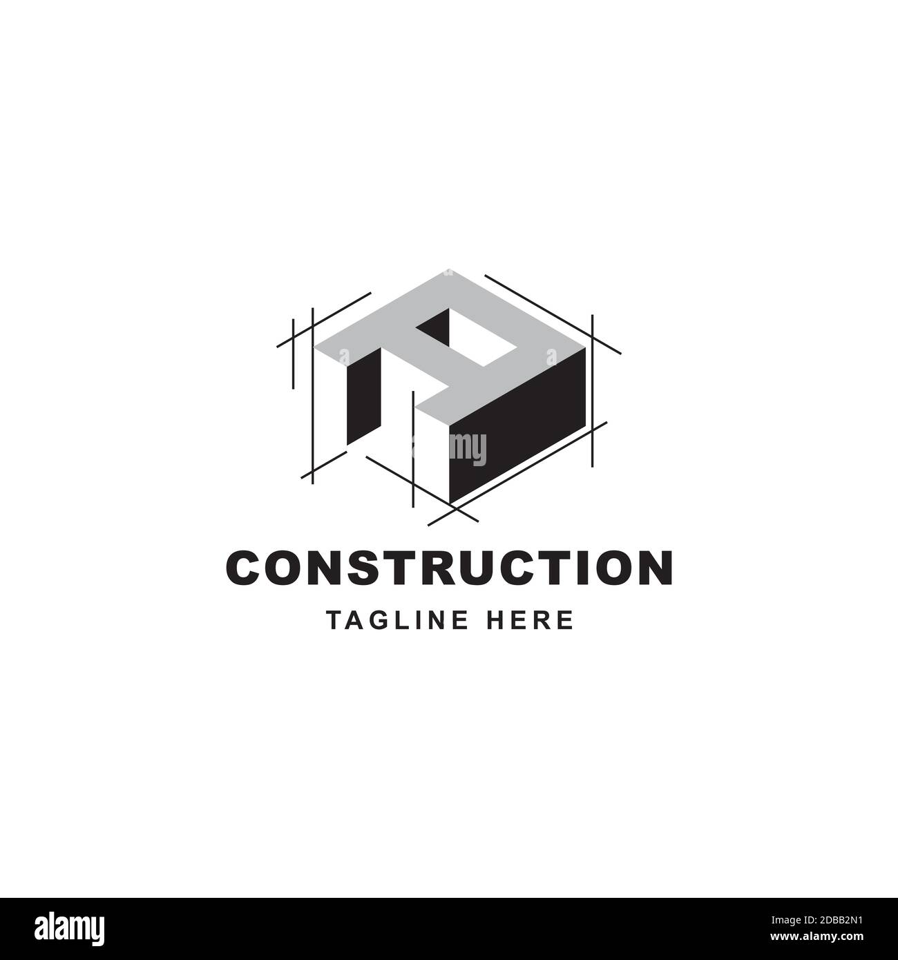 Construction logo design with letter A shape icon. Initial letter A on building symbol Stock Vector