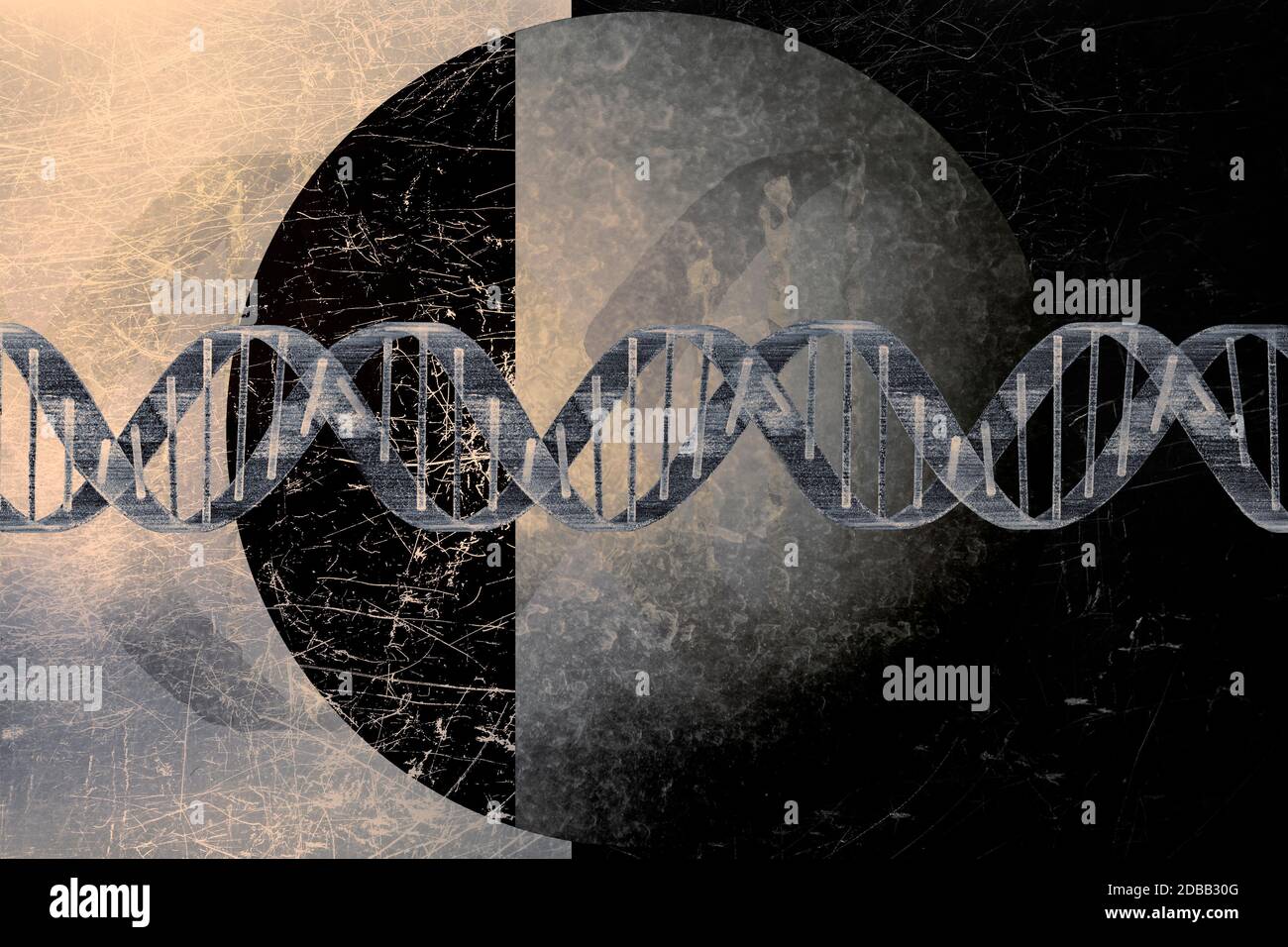 DNA helix on abstract background Stock Photo