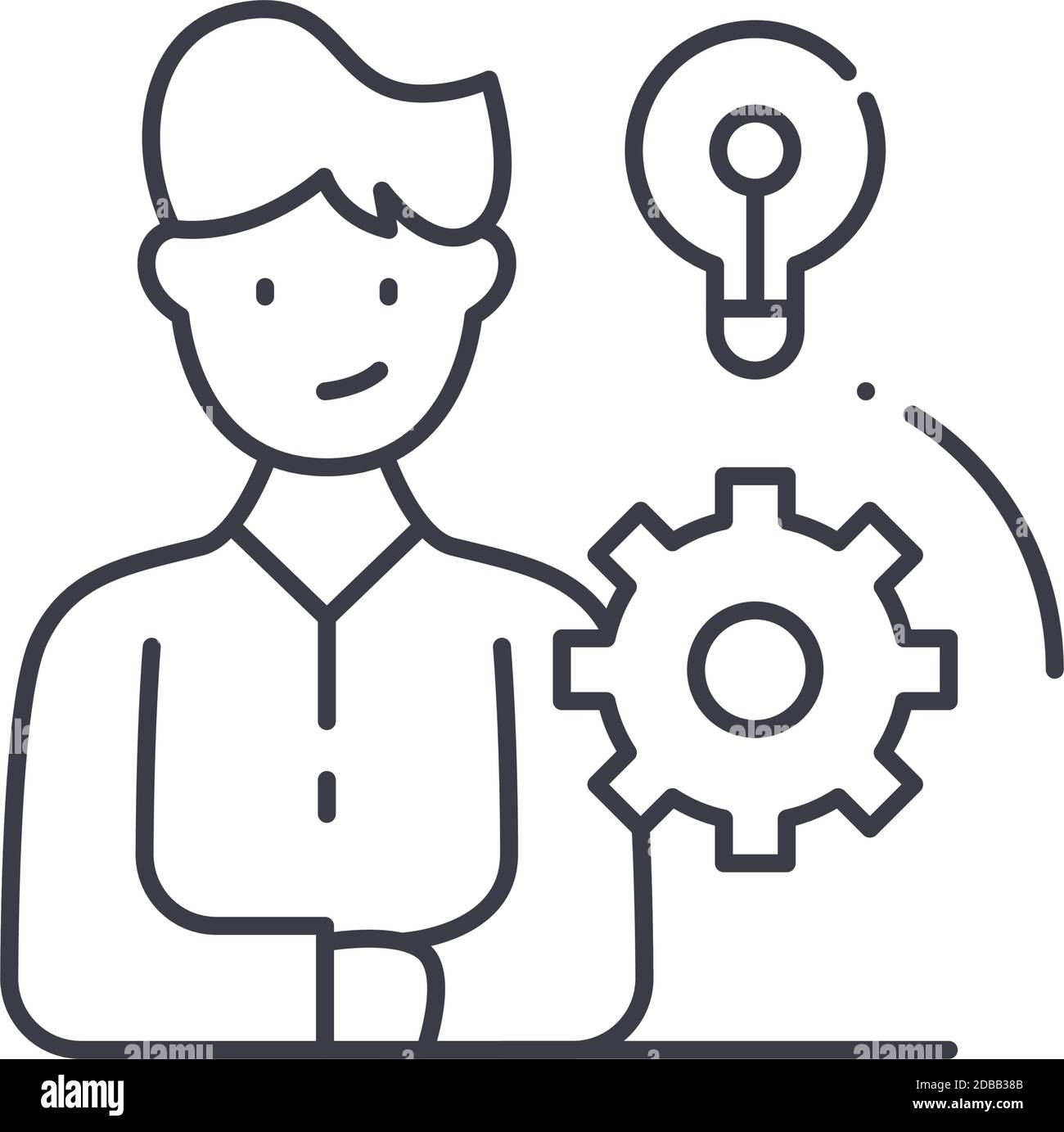 Teamwork skill icon, linear isolated illustration, thin line vector ...
