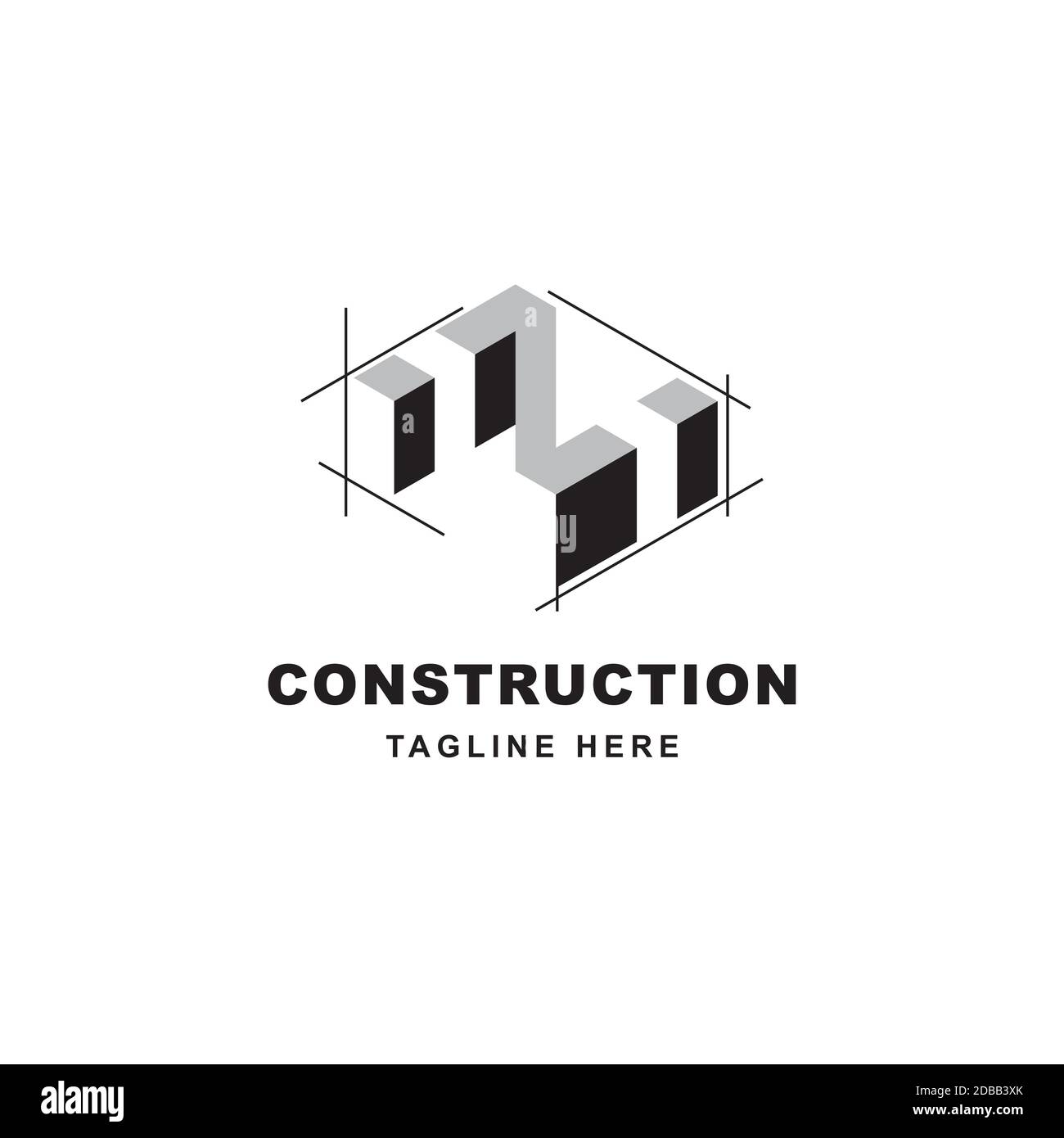 Construction logo design with letter Z shape icon. Initial letter Z on