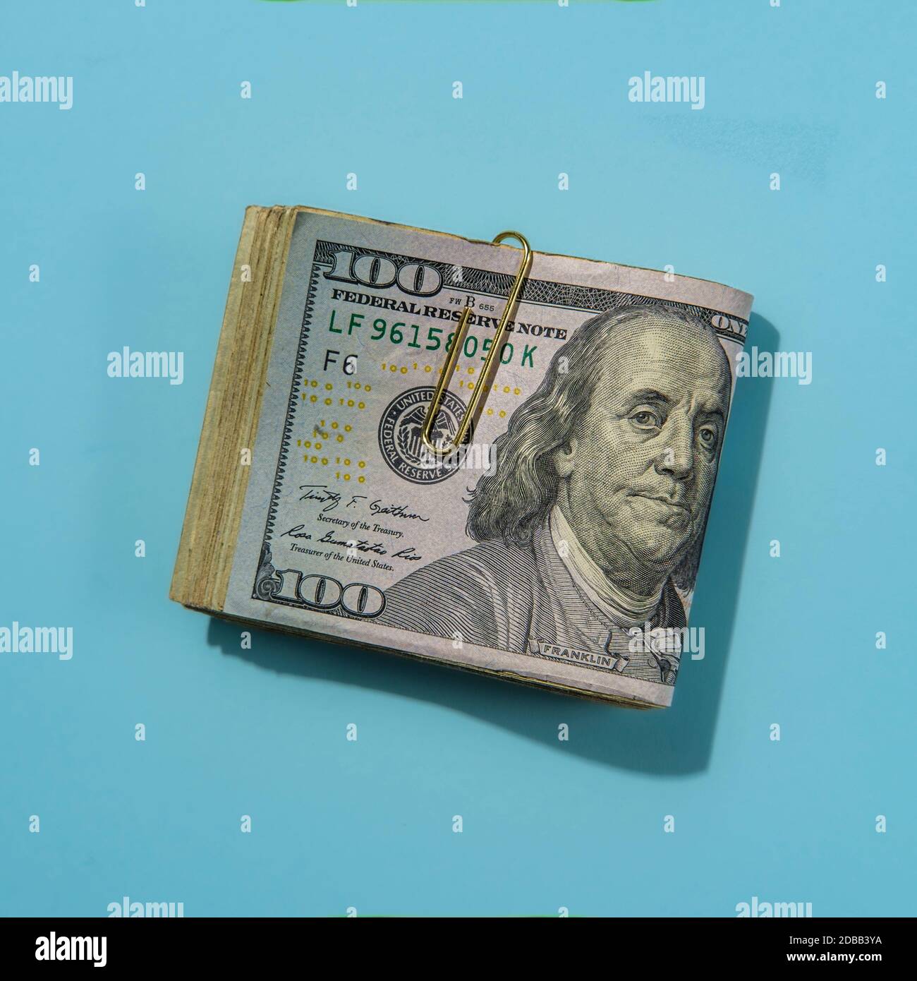 Wad of US dollar bills Stock Photo